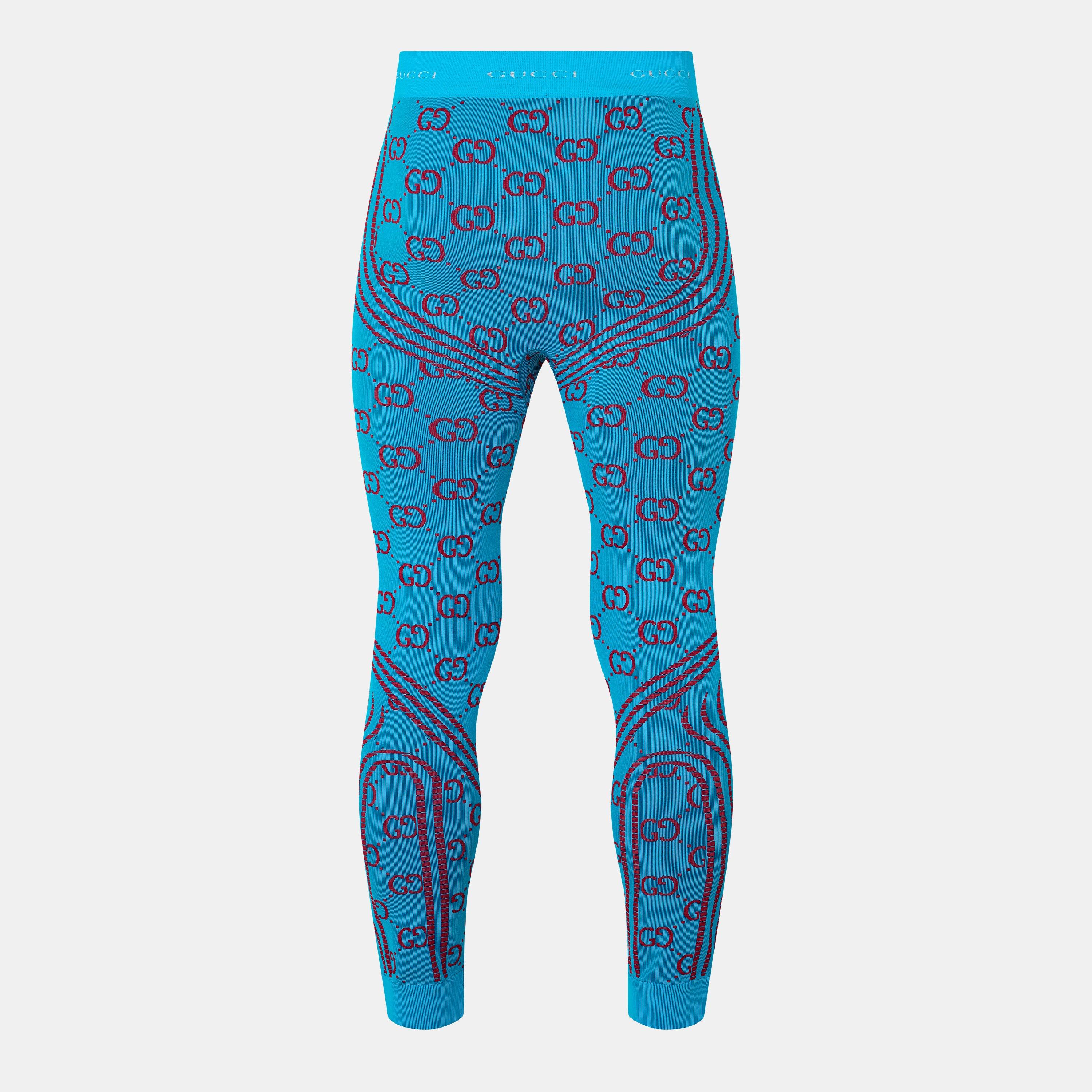 Turquoise/Rd/Mc - Gucci - Men's Athletic Contemporary Fit Leggings - 2