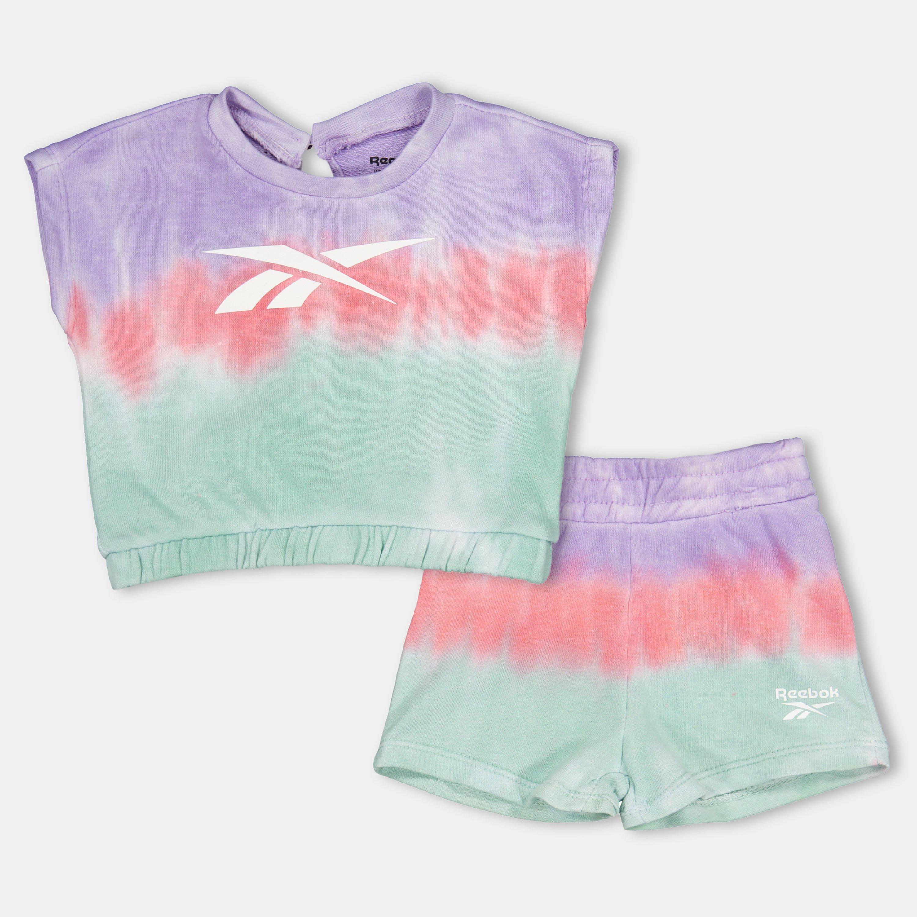 Reebok Women's Top And Shorts Set Tie Dye - 9-12 Mnth
