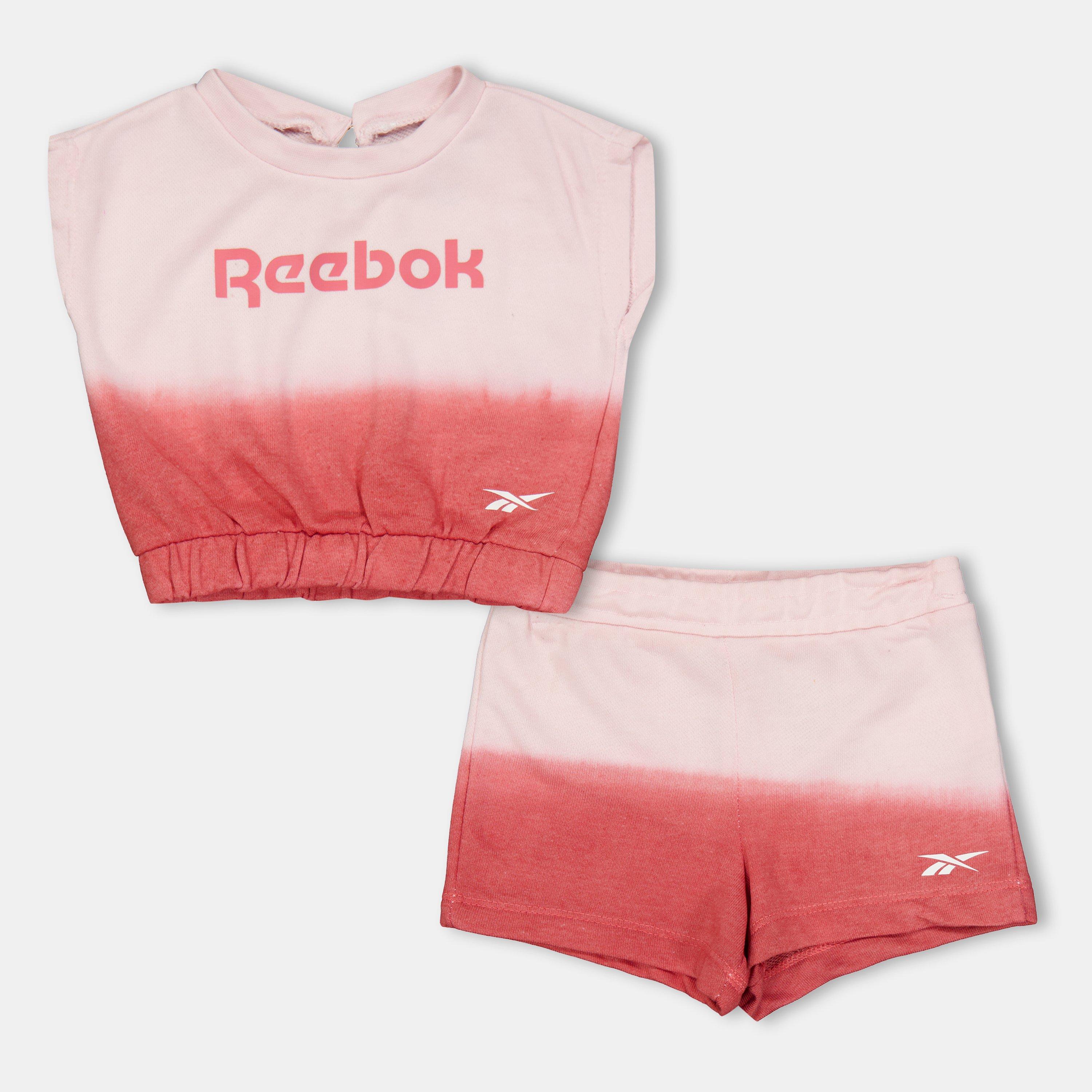 Reebok Women's Ombre Top And Shorts Set - Sunkist Coral - 9-12 Mnth