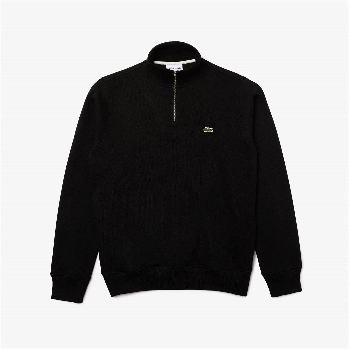 Black 031 - Lacoste - Men's Quarter-Zip Fleece Top - 1