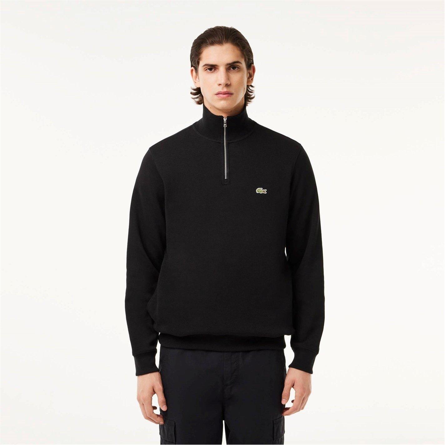 Black 031 - Lacoste - Quarter-Zip Fleece Top - 3
