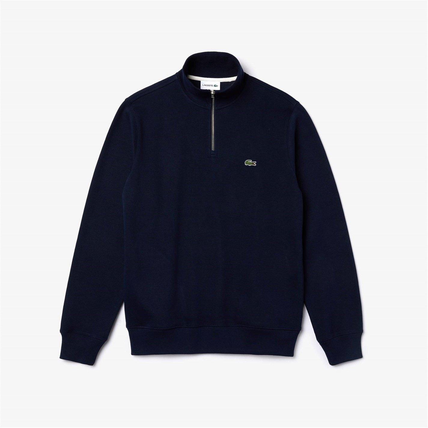 Lacoste Men's Quarter-Zip Fleece Top - Navy 166 - XL