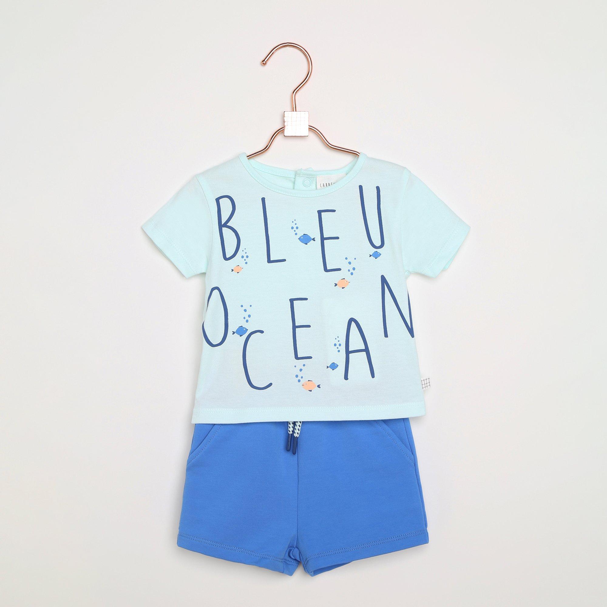 Blue - Carrement Beau - Kids' Jersey Jogger Shorts - 2