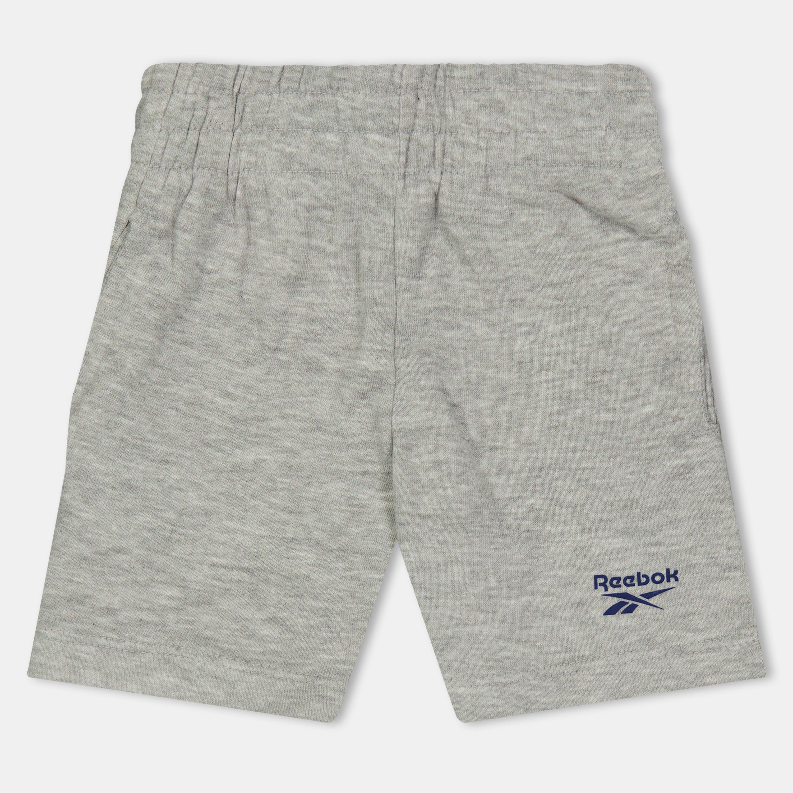 Reebok Men's Jersey Jogger Shorts - Lt Grey Heather - 18-24 Mnth