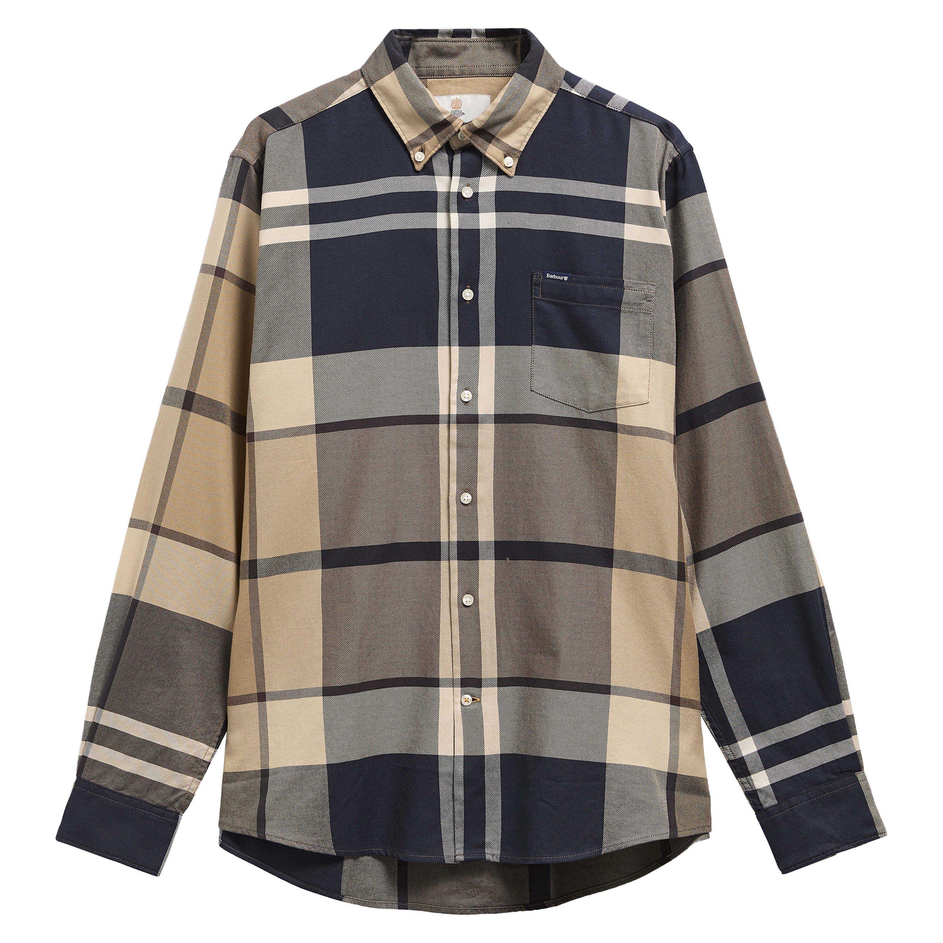 Barbour Men's Dunoon Long Sleeved Shirt - Birchwood Dr T - XL