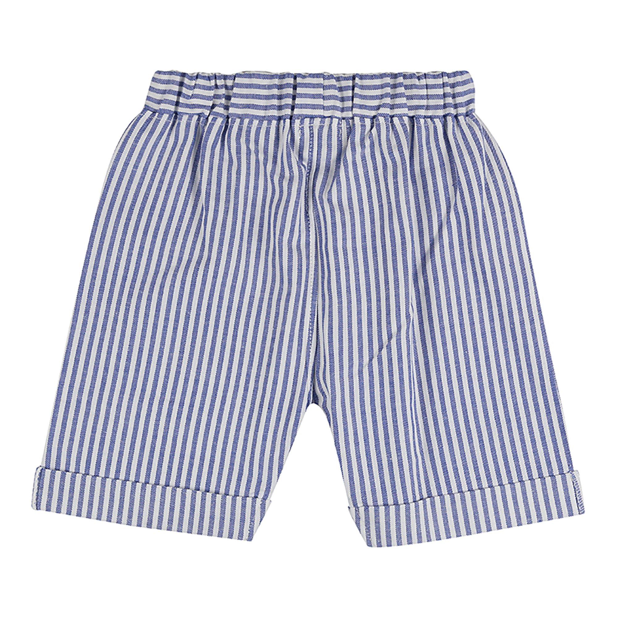 Blue - Lilly and Sid - Kids' Stripe T-Shirt and Shorts Set - 2