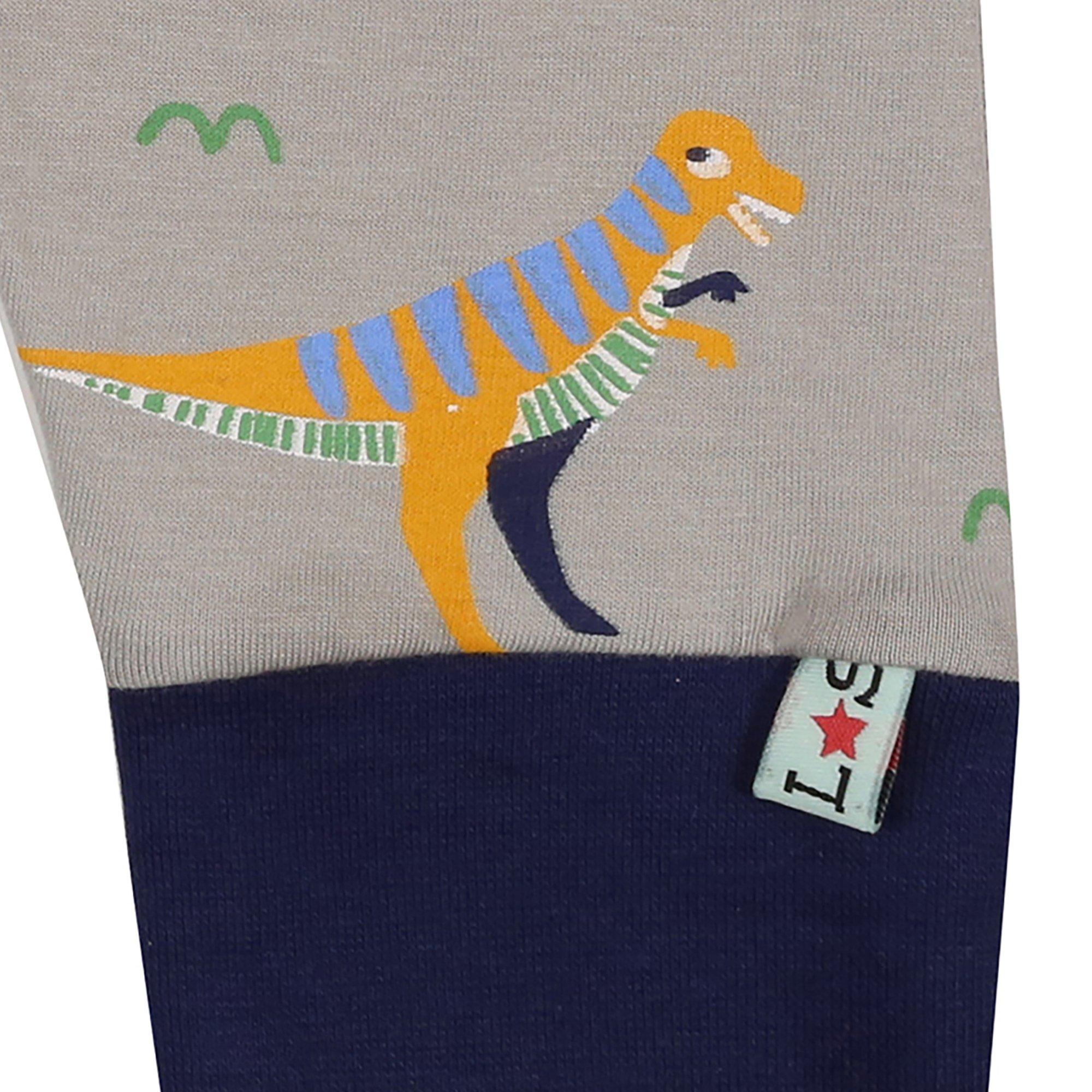 Multi - Lilly and Sid - & Sid Multicoloured Dinosaur And Stripe Print Leggings - 2 Pack - 4