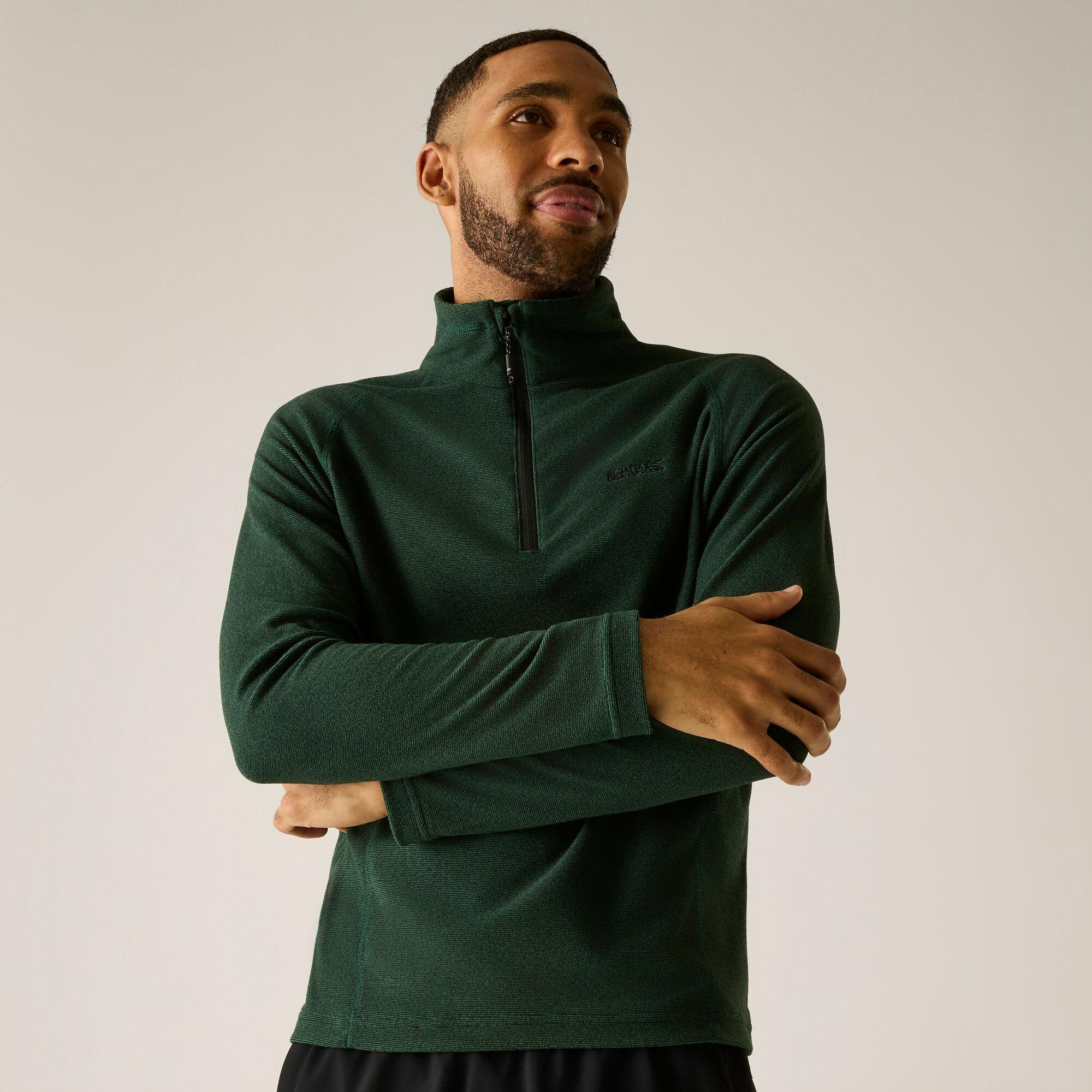Regatta Men's Dark Green Montes Lightweight Half Zip Fleece In | Size: Small - Image 3