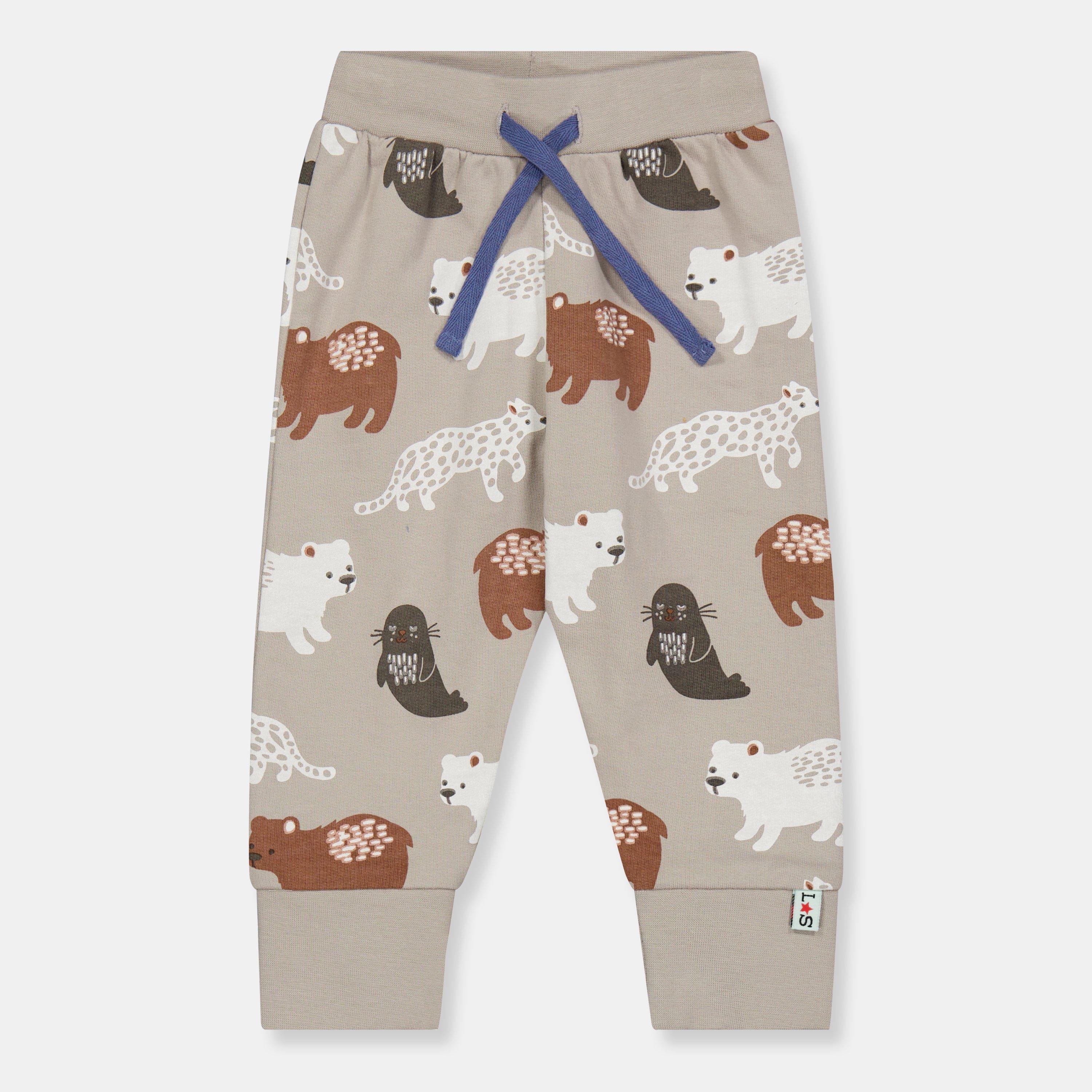 Lilly And Sid Men's Lilly & Sid coloured Mixed Animal Print Joggers - Grey - 0-3 Mnth