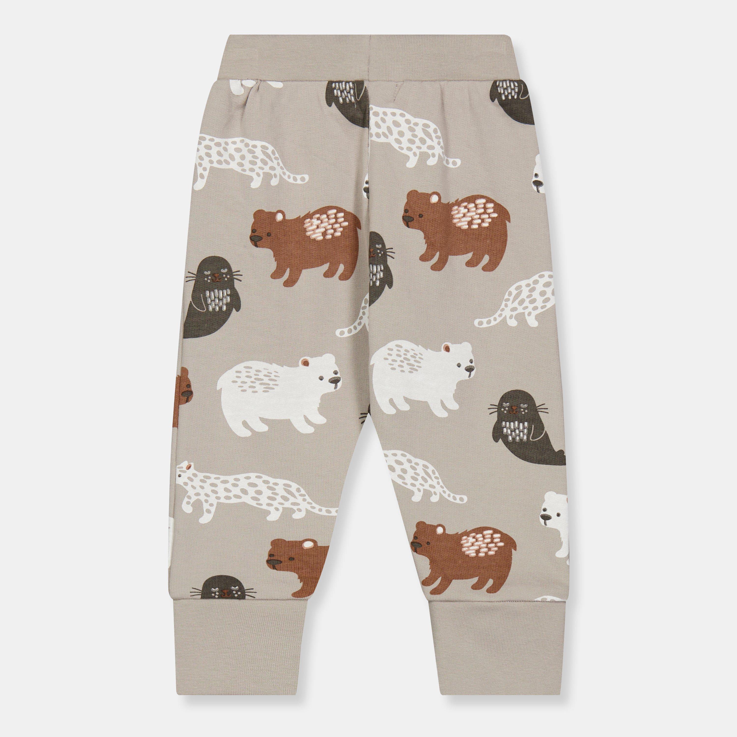 Grey - Lilly and Sid - & Sid Multicoloured Mixed Animal Print Joggers - 2