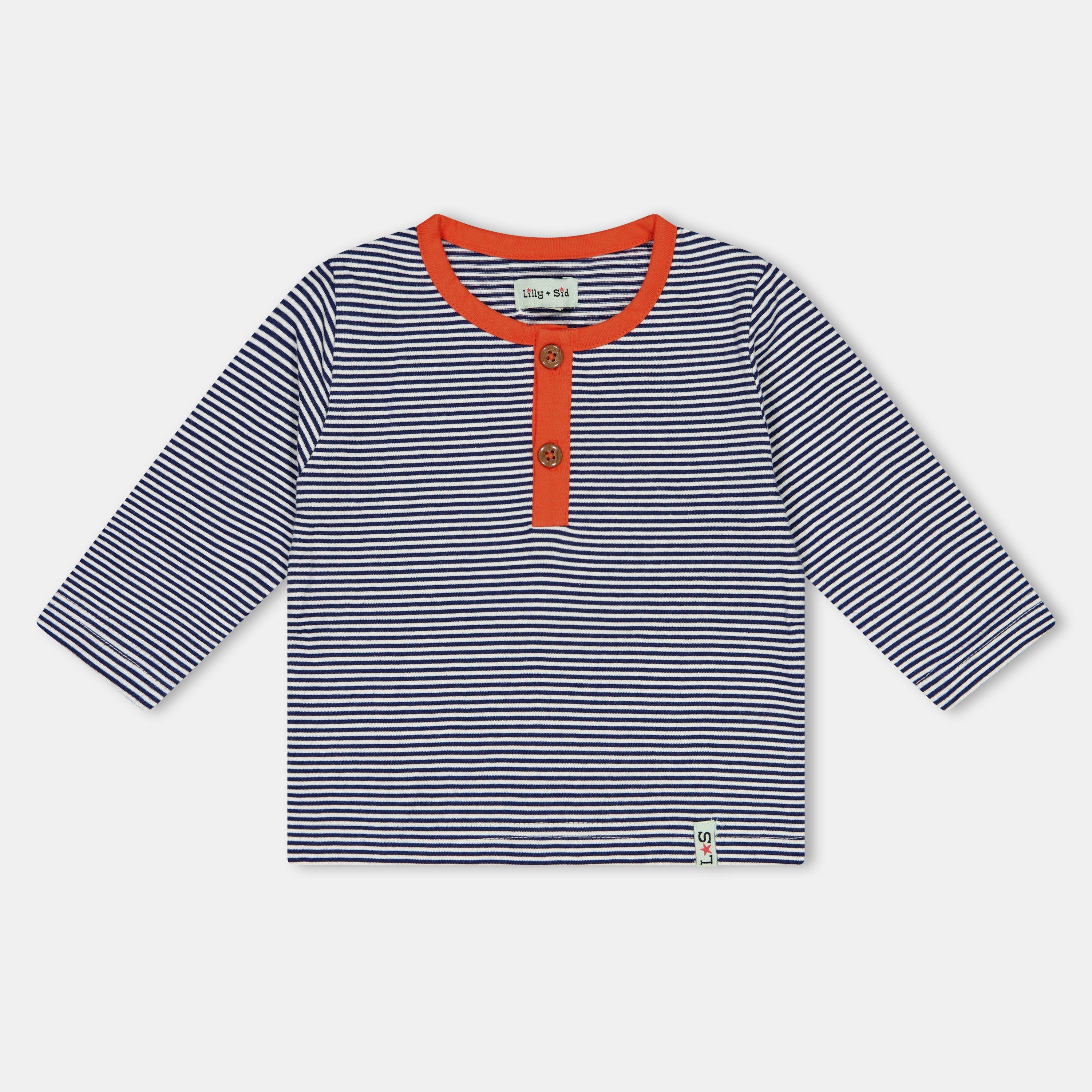 Multi - Lilly and Sid - & Sid Multicoloured Stripe Print And Plain Top -2 Pack - 2