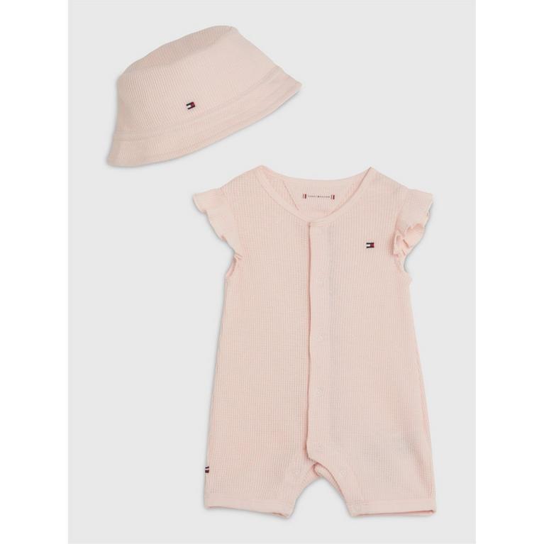 Rose pâle - Tommy Hilfiger - BABY WAFFLE SHORTALL GIFTPACK - 1