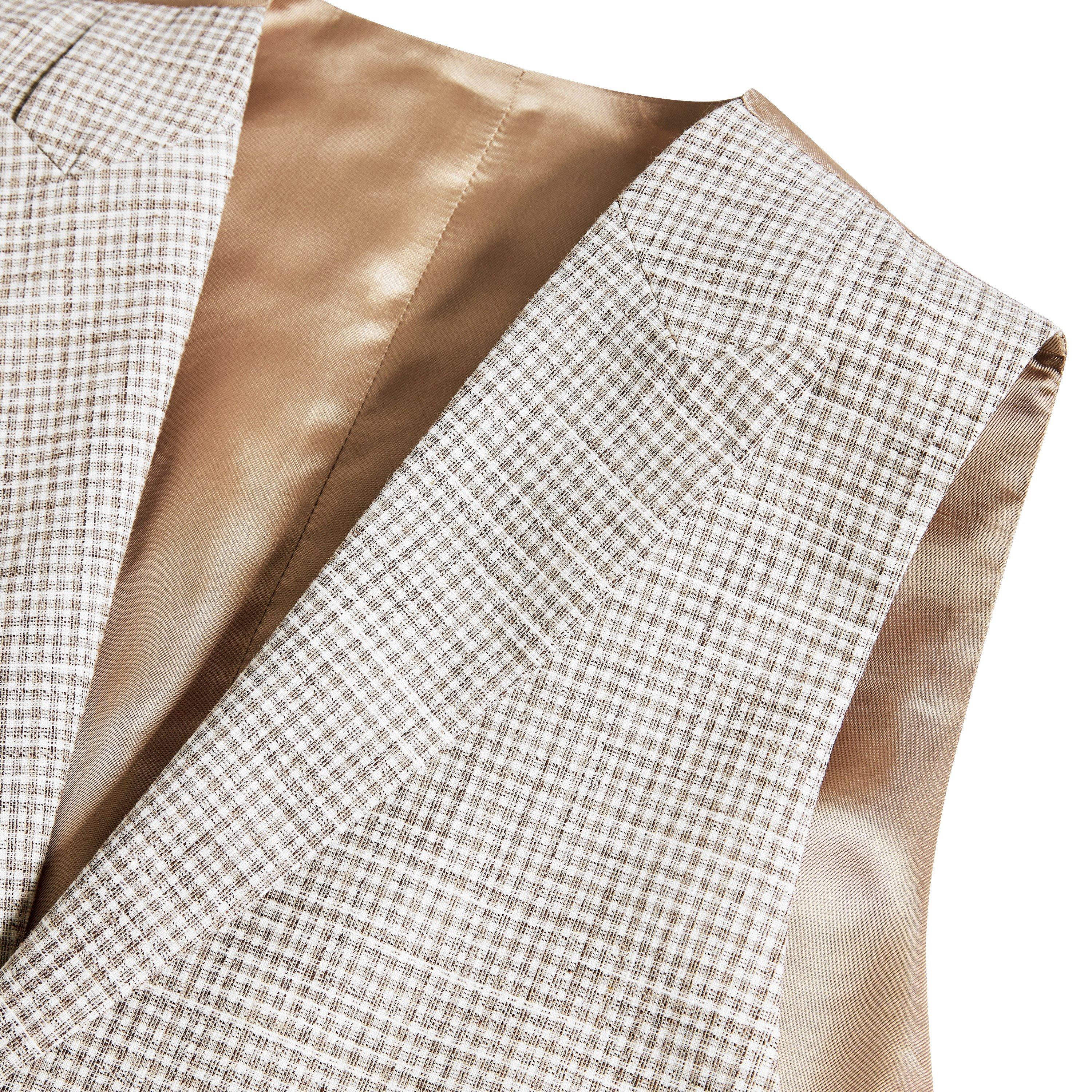 Oatmeal Check - Without Prejudice - Men's Perrin Waistcoat - 2