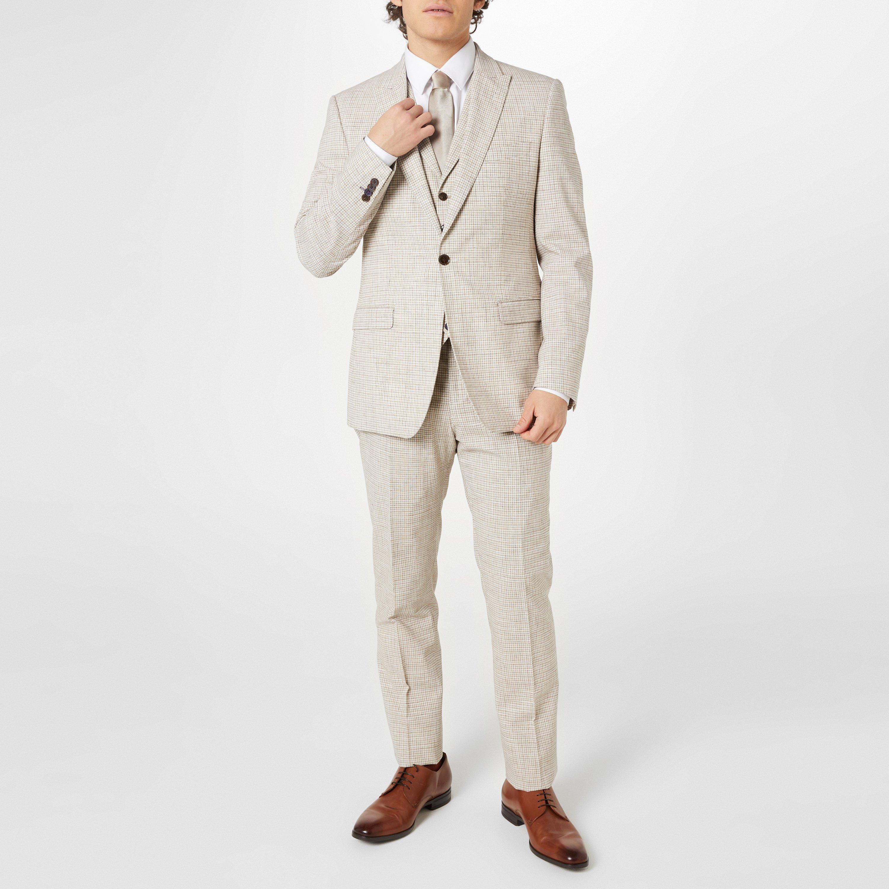 Oatmeal Check - Without Prejudice - Men's Perrin Waistcoat - 3