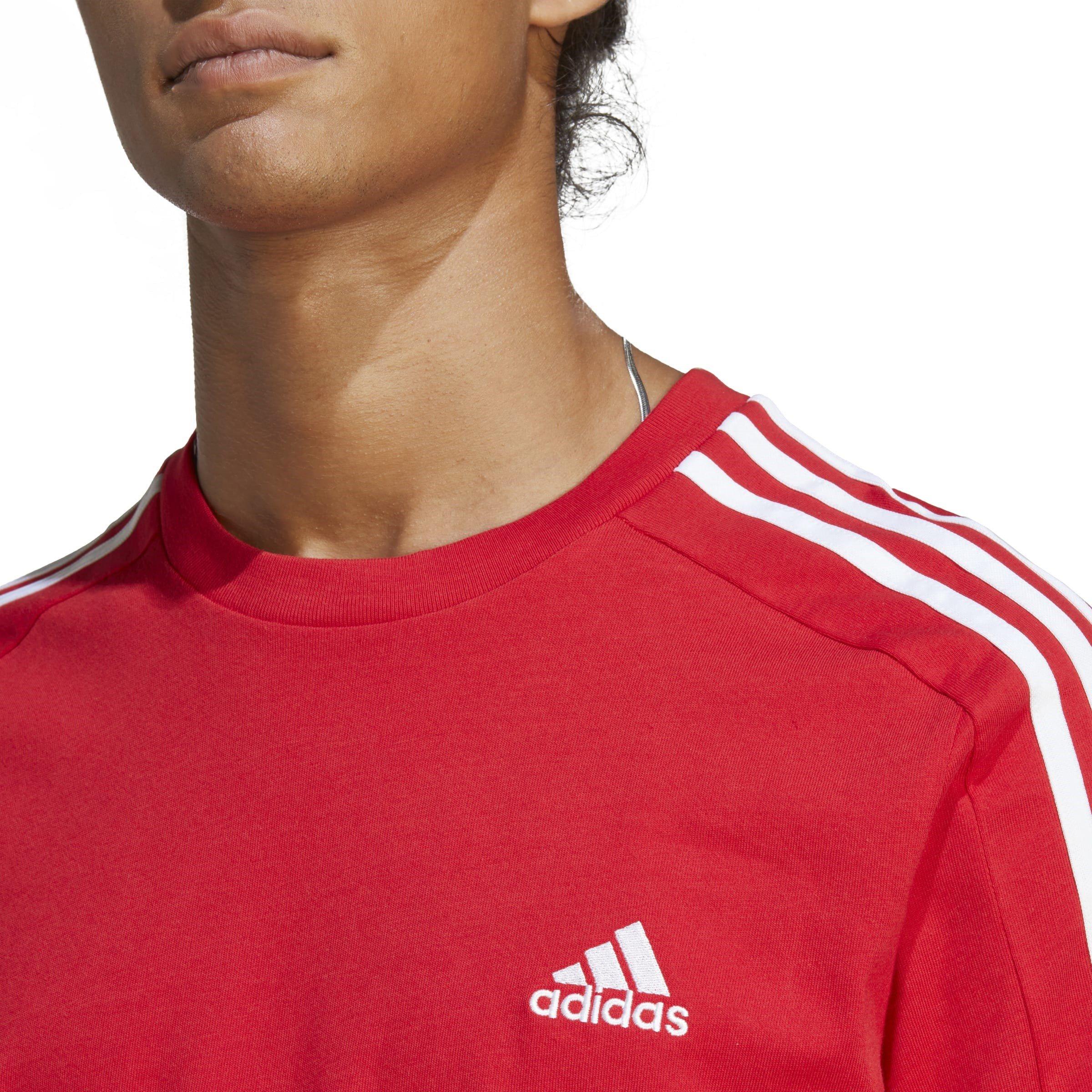 Better Scarlet - adidas - ESSENTIALS SINGLE JERSEY 3-STRIPES T-SHIRT - 4