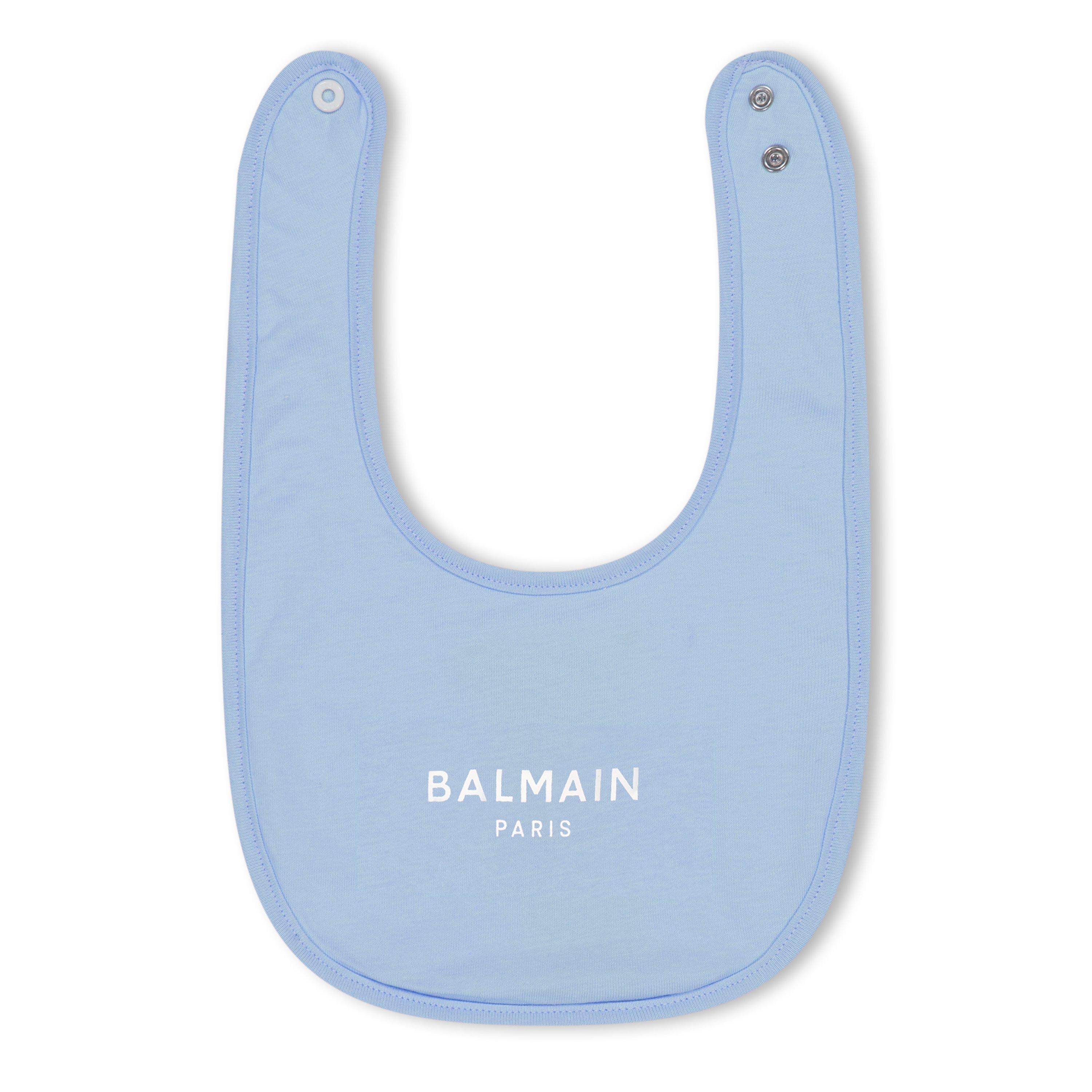 Blue 684AG - Balmain - Logo-Print All-In-One & Bib Set Babies - 3