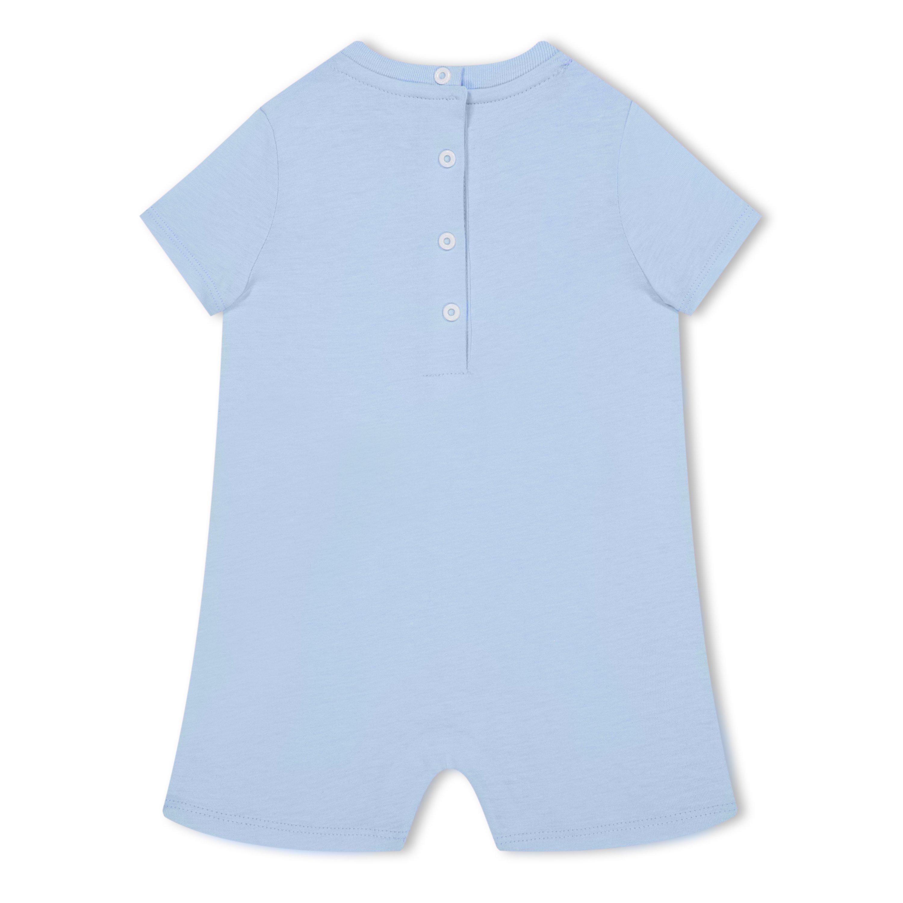 Blue 684AG - Balmain - Logo-Print All-In-One & Bib Set Babies - 4