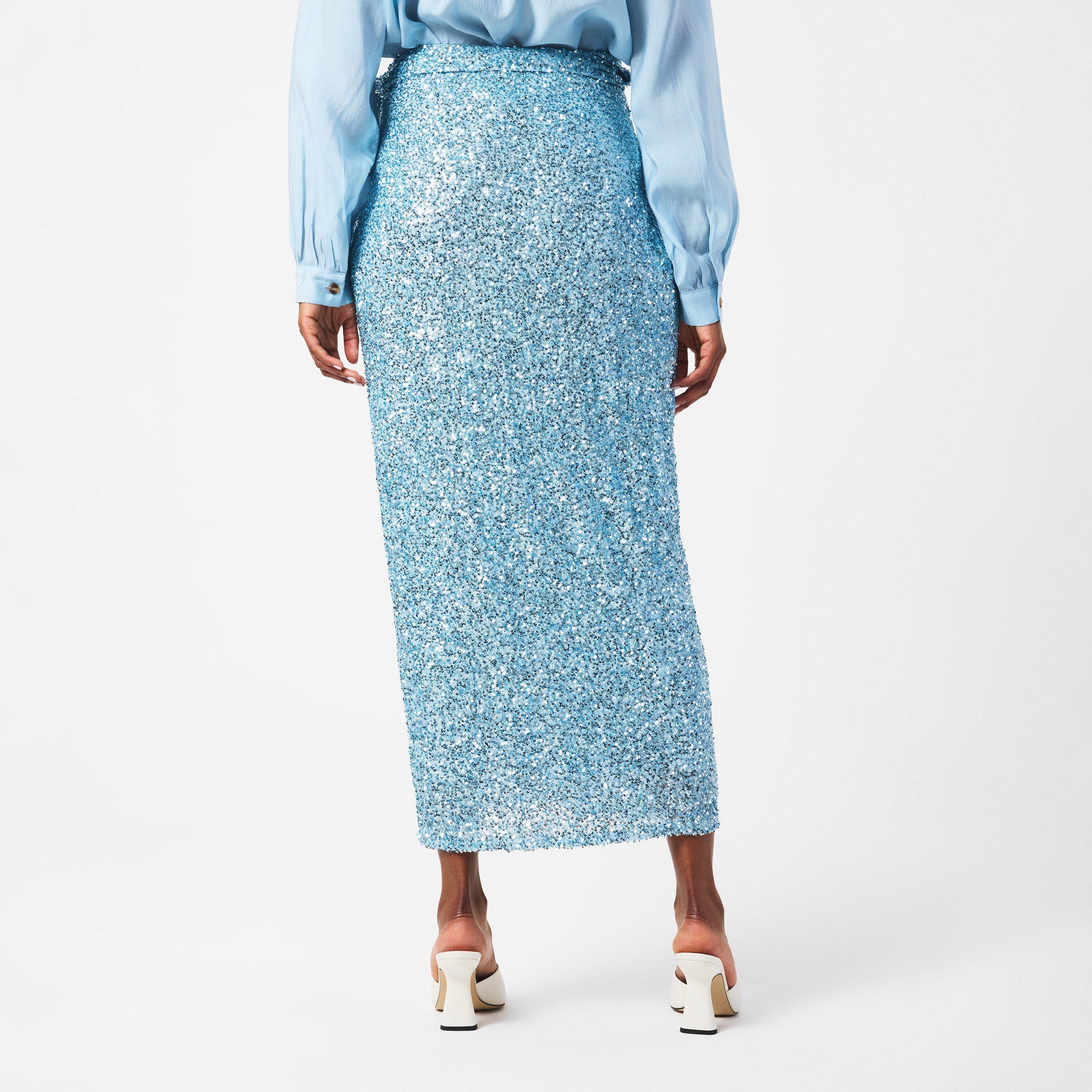 Blue - Never Fully Dressed - Ice Blue Sequin Jaspre Skirt - 4