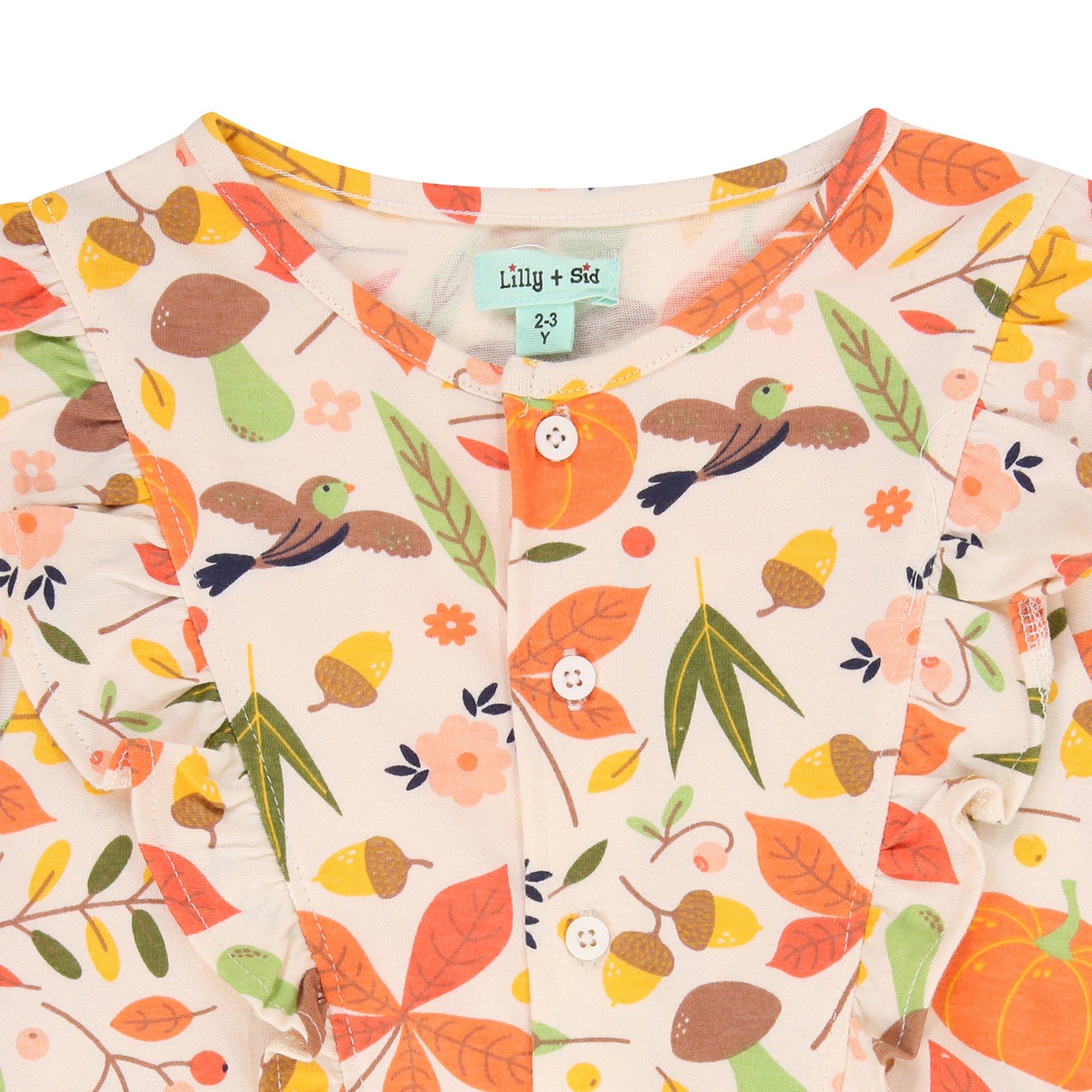 Multi - Lilly and Sid - Pumpkin Playsuit - 3