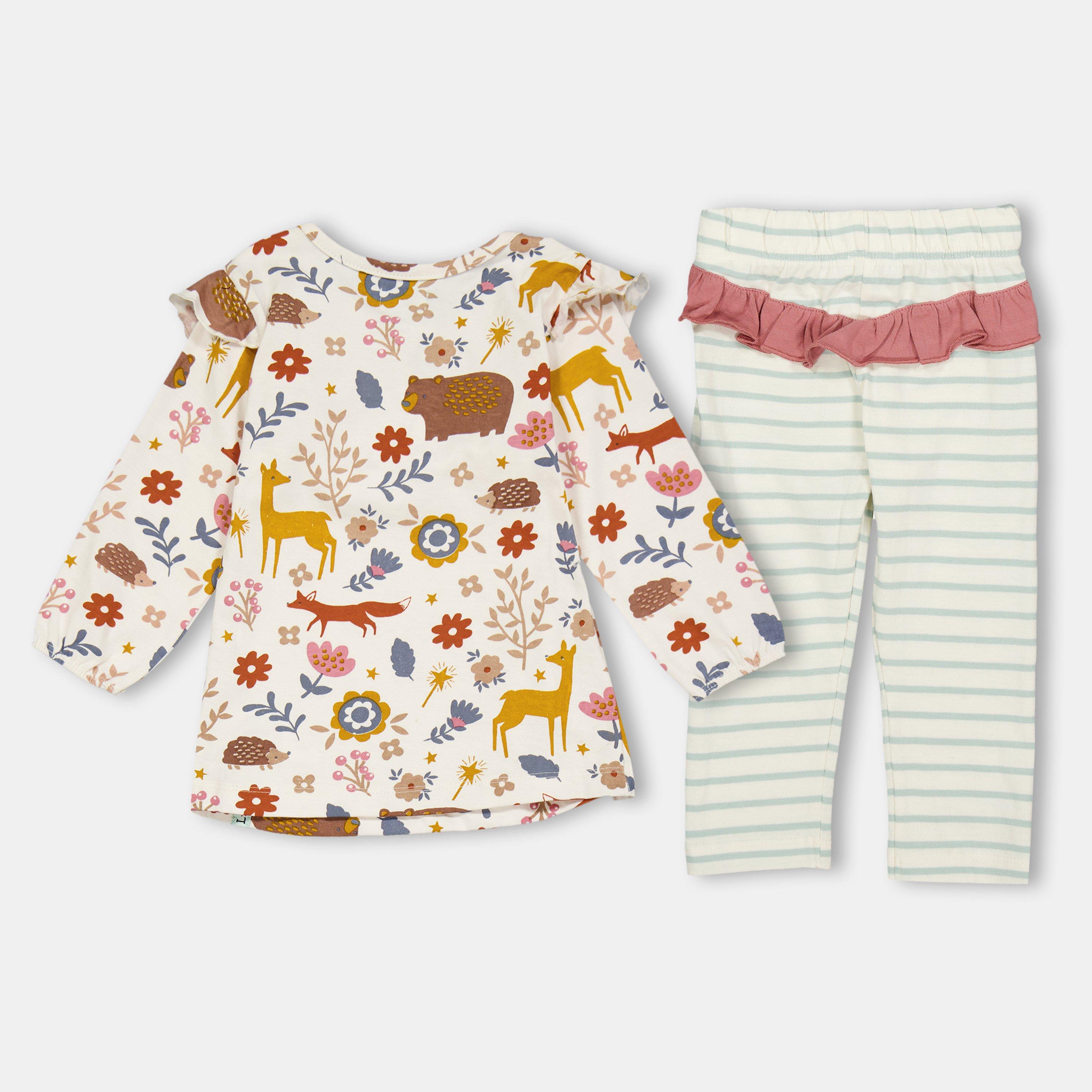 Multi - Lilly and Sid - Animal Long Top and Legging Set - 2