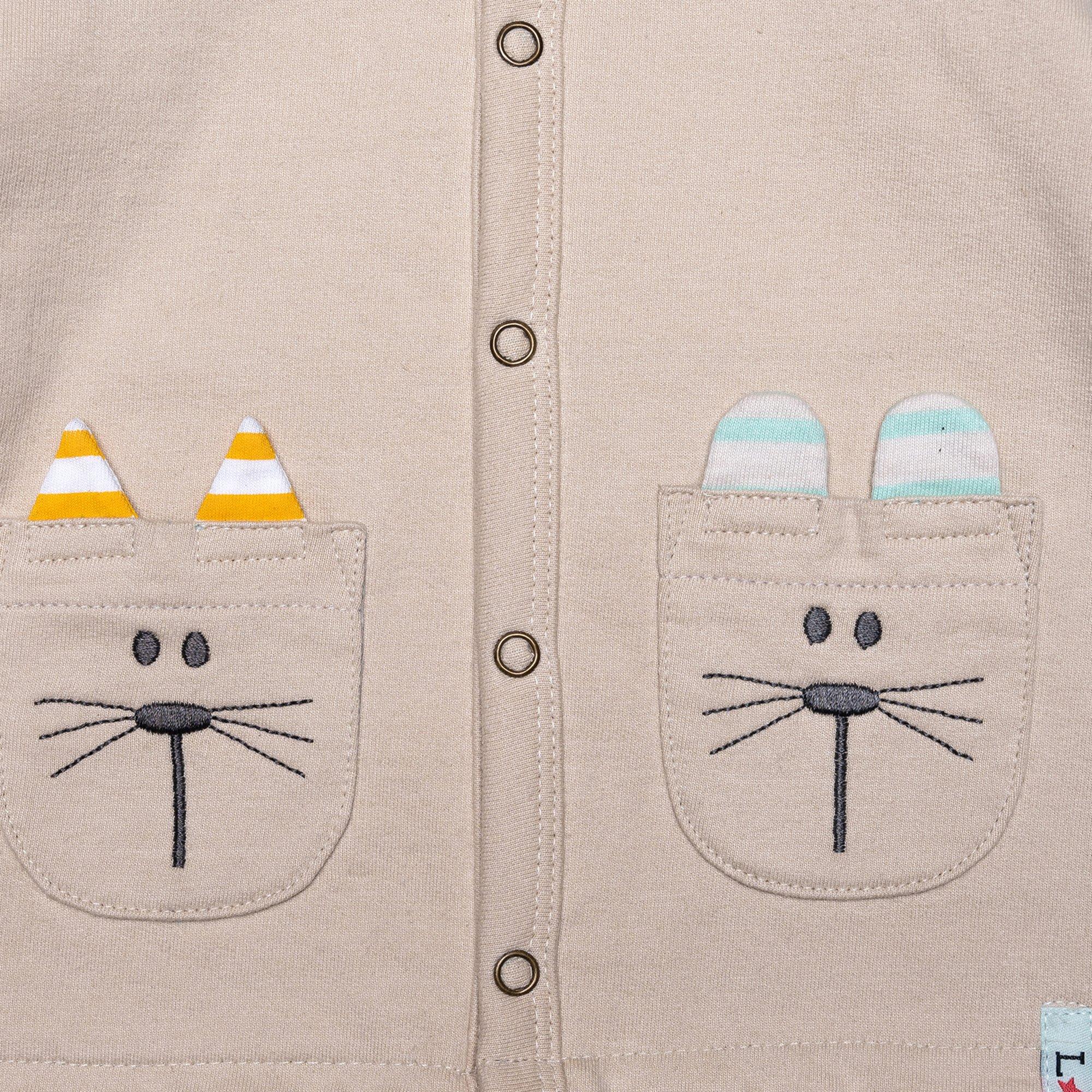 Multi - Lilly and Sid - Multicoloured Animal Applique Reversible Organic Cotton Long Sleeve Rain Anorak - 4