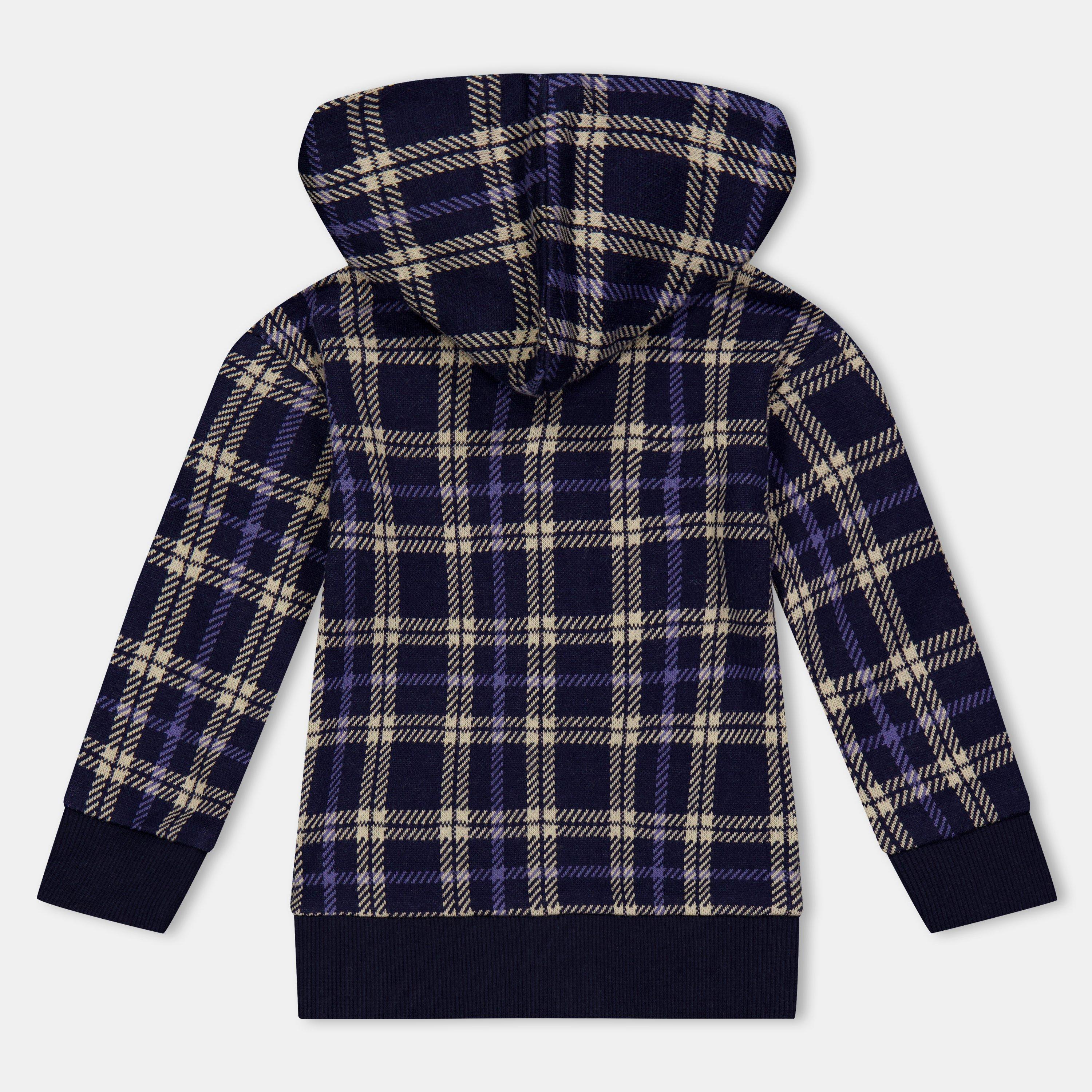 Marineblau - Lilly and Sid - Cheque Pattern Hoodie - 2