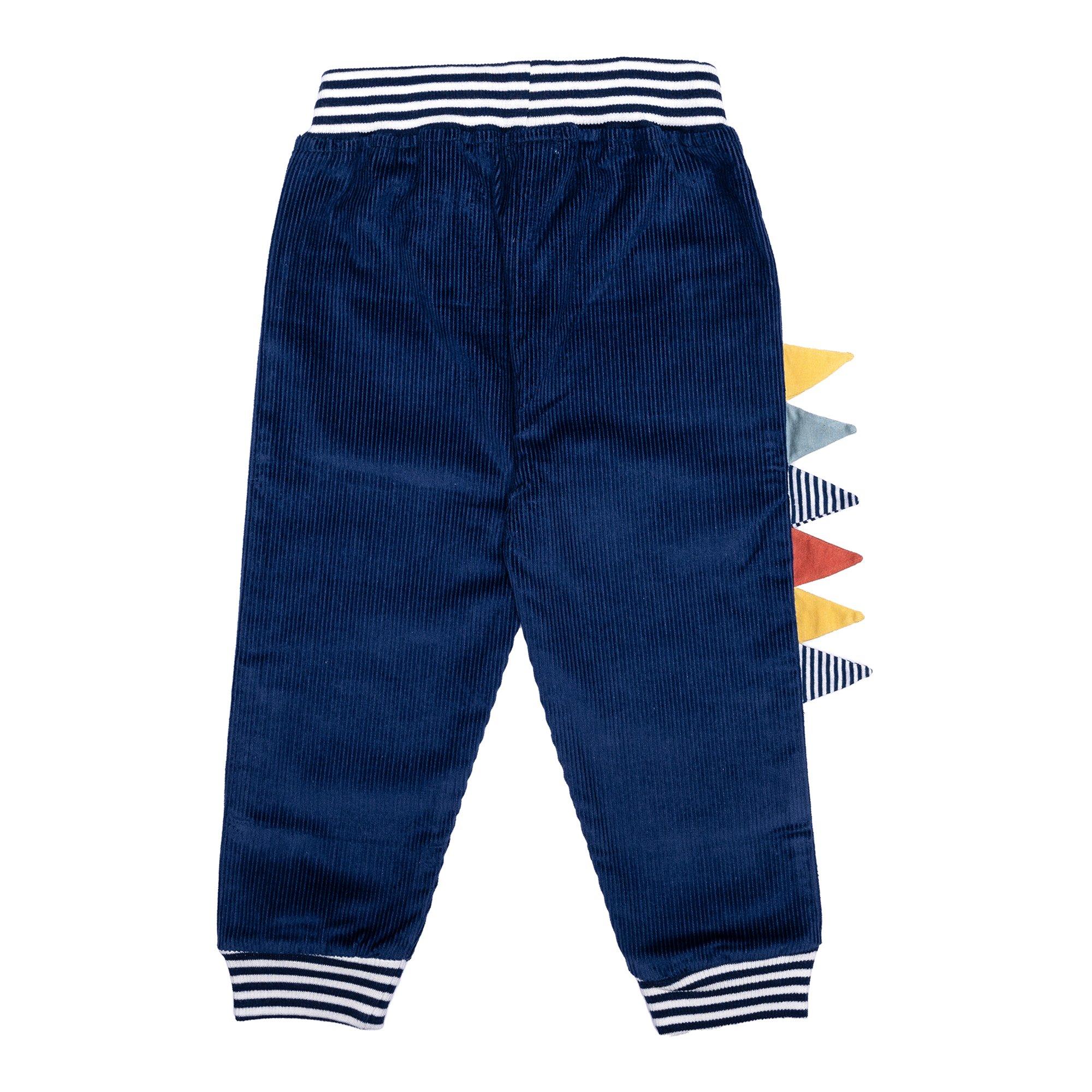 Navy - Lilly and Sid - LaS Dino Corduroy Trousers - 2