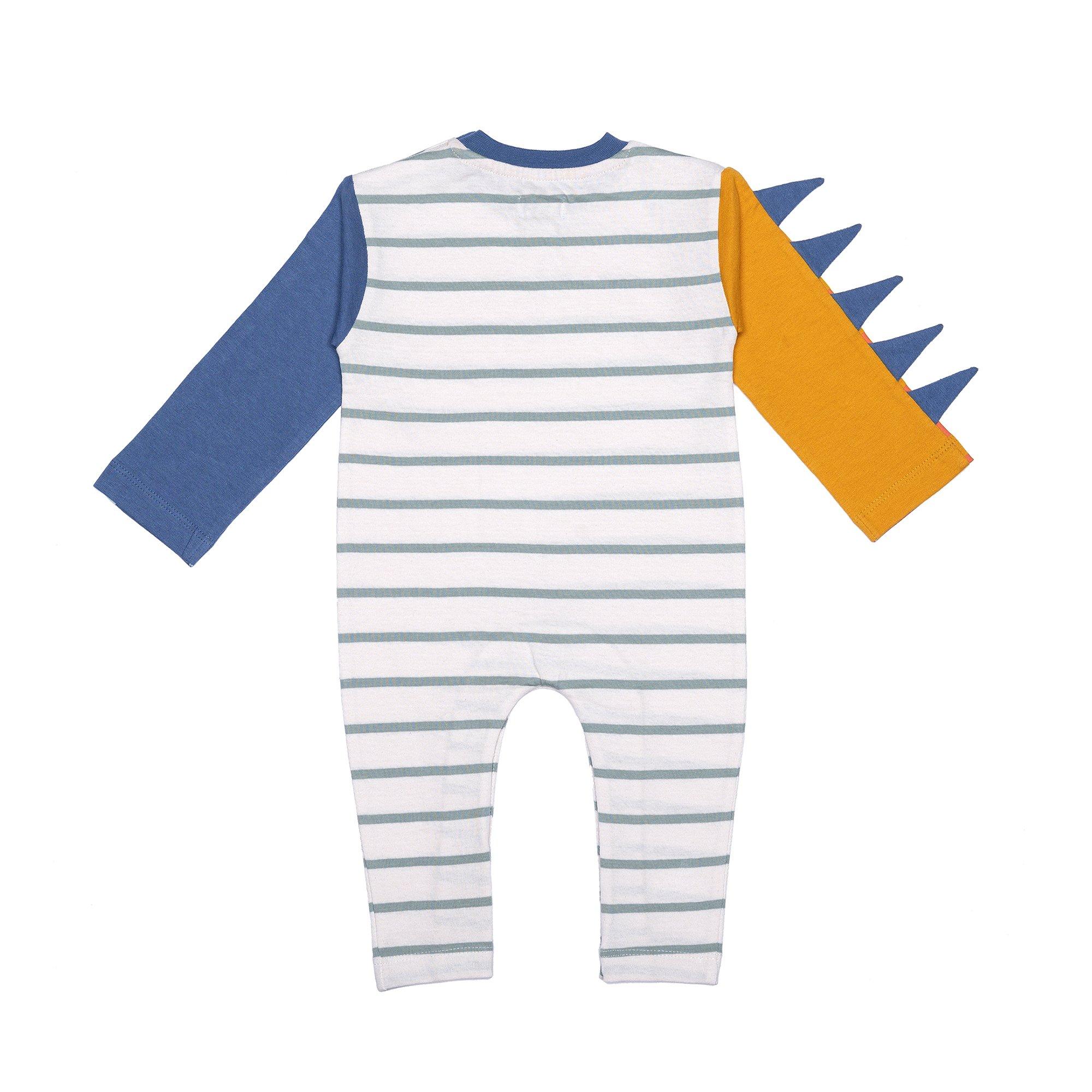 Multi - Lilly and Sid - Dino Sleeve Playsuit - 2