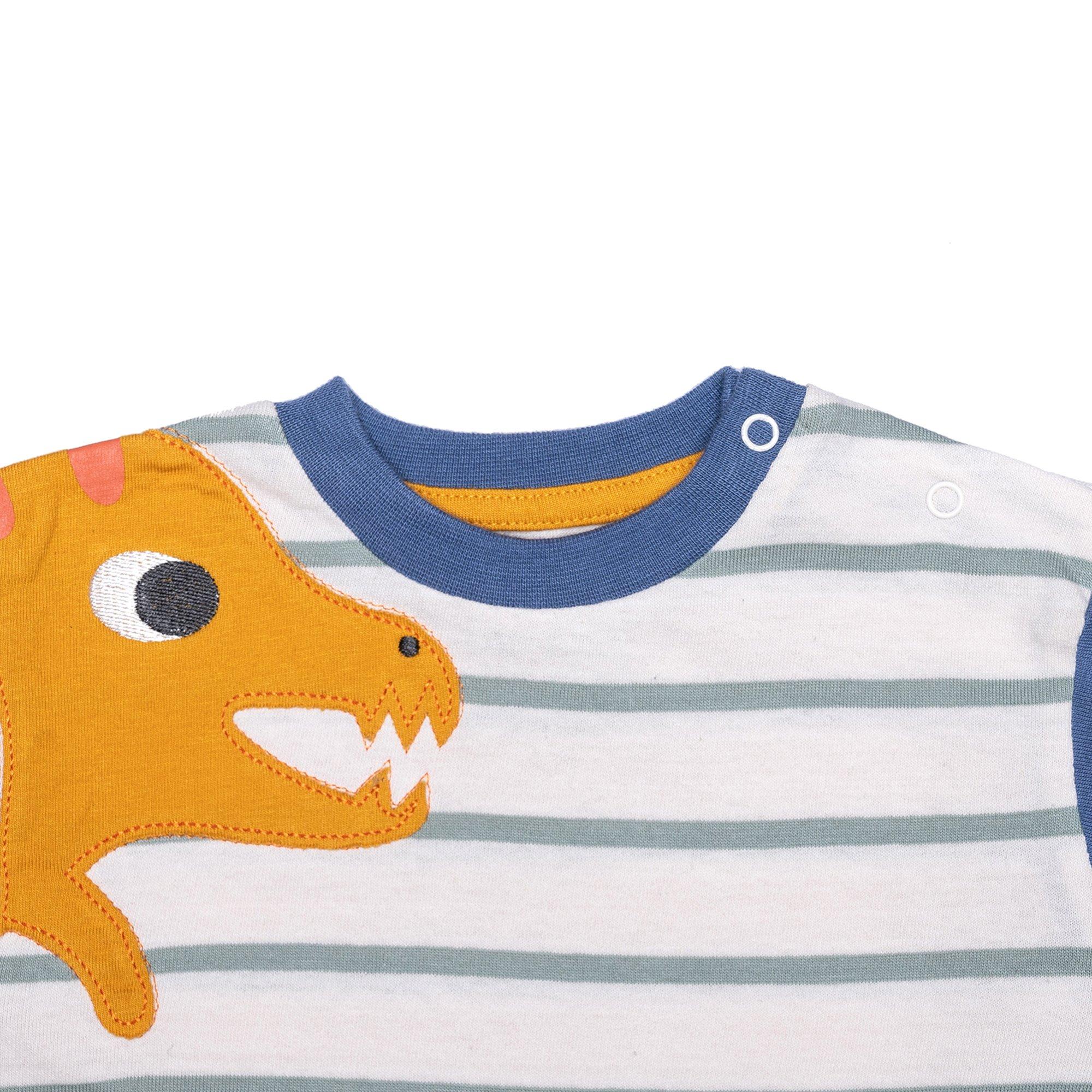 Multi - Lilly and Sid - Dino Sleeve Playsuit - 3