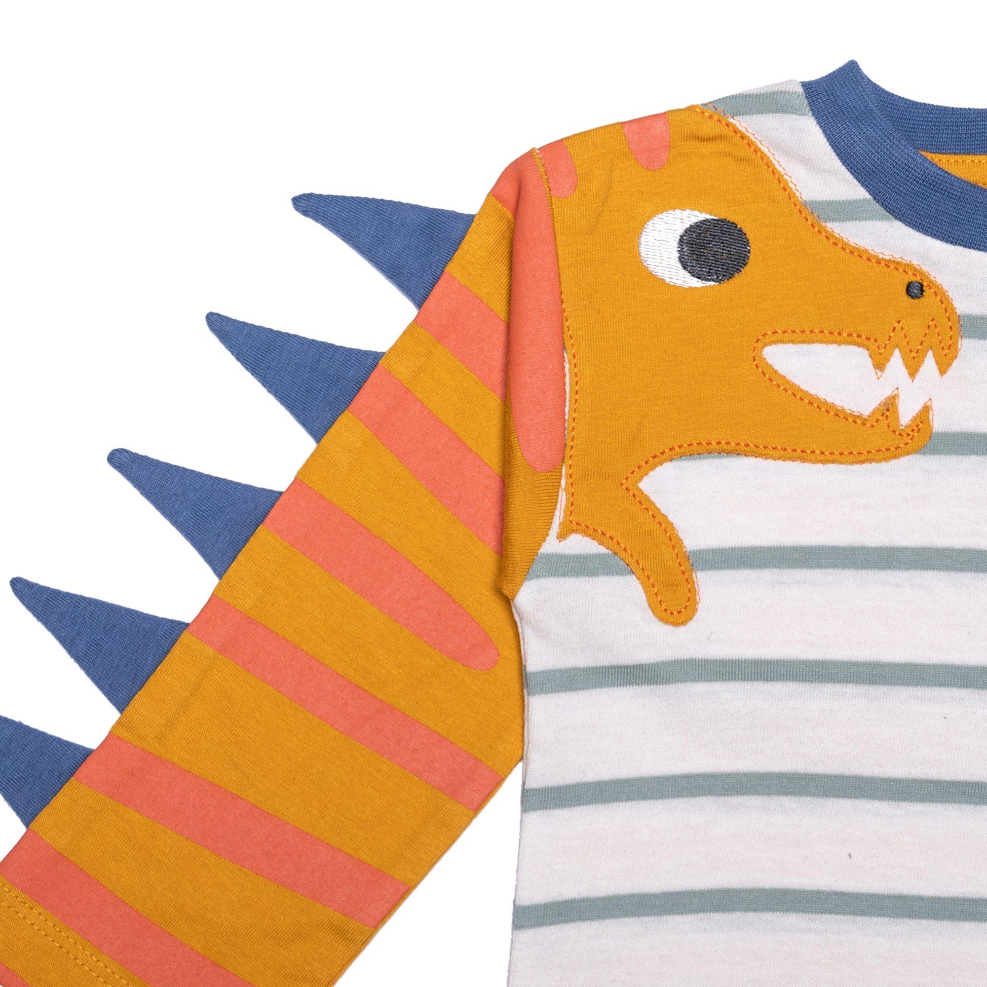 Multi - Lilly and Sid - Dino Sleeve Playsuit - 4