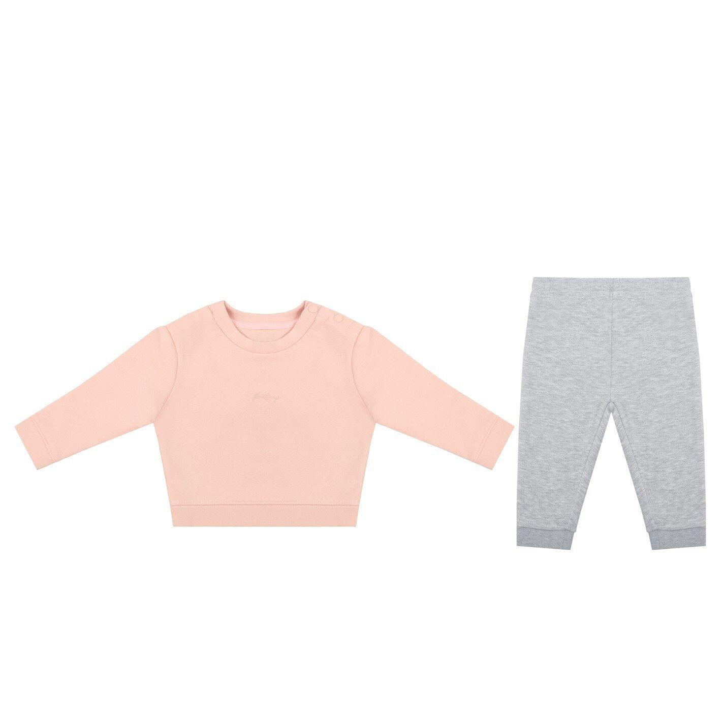 Blush/Grey - Firetrap - Baby Girls 2pc Jogger Set - 1