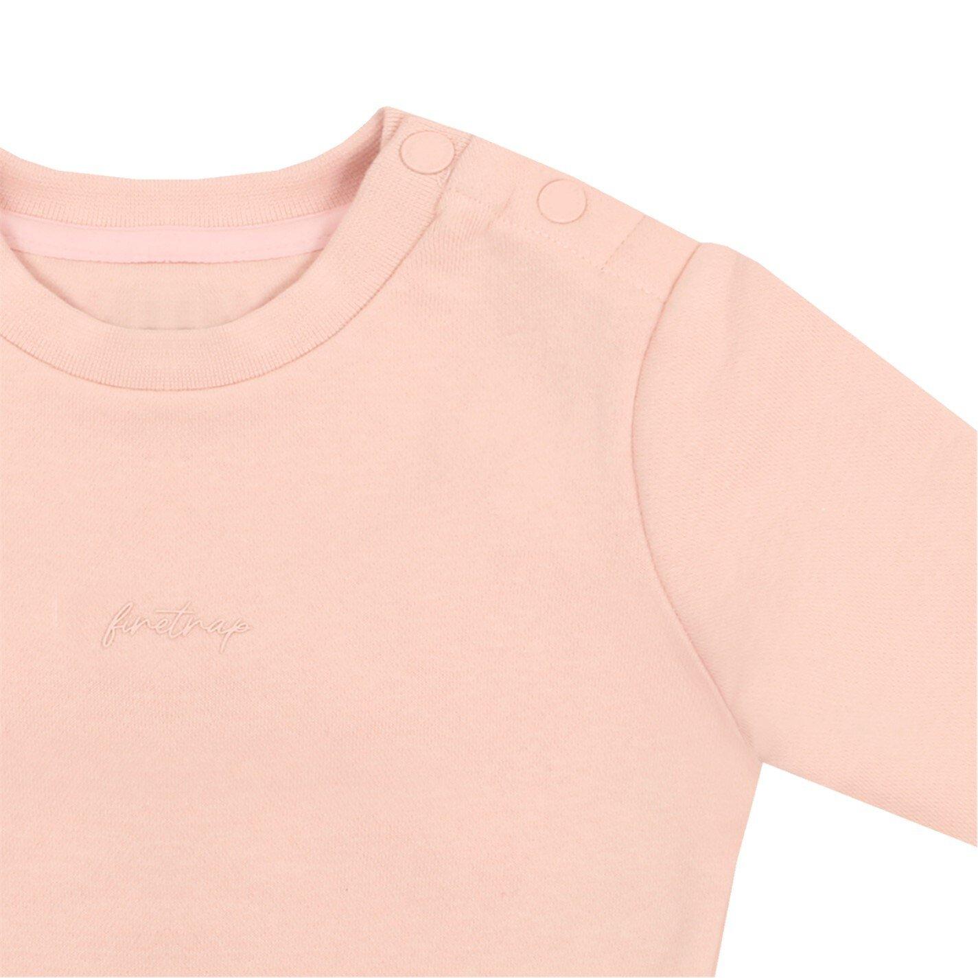 Blush/Grey - Firetrap - Baby Girls 2pc Jogger Set - 4