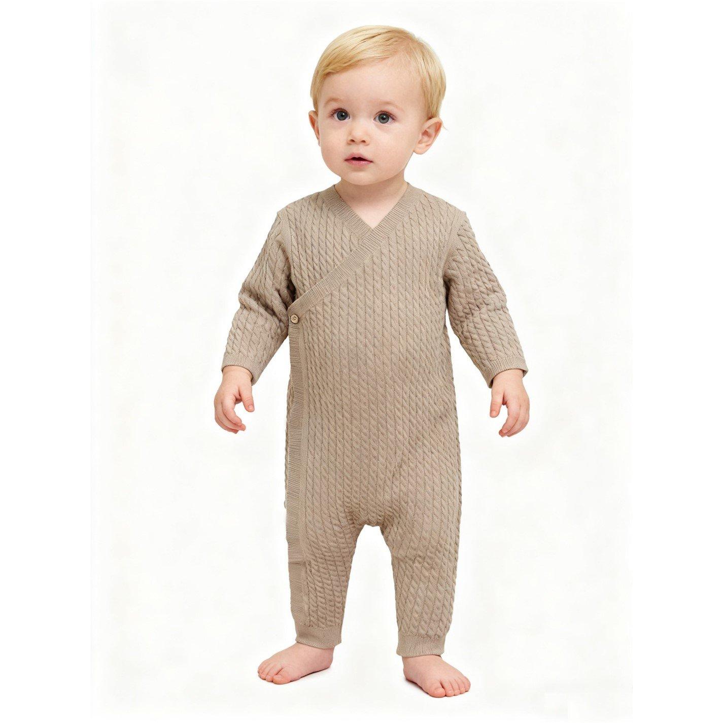 Humus - Pretty Green - Kids Viscose Long Sleeve Sleep Suit Onesie - 1