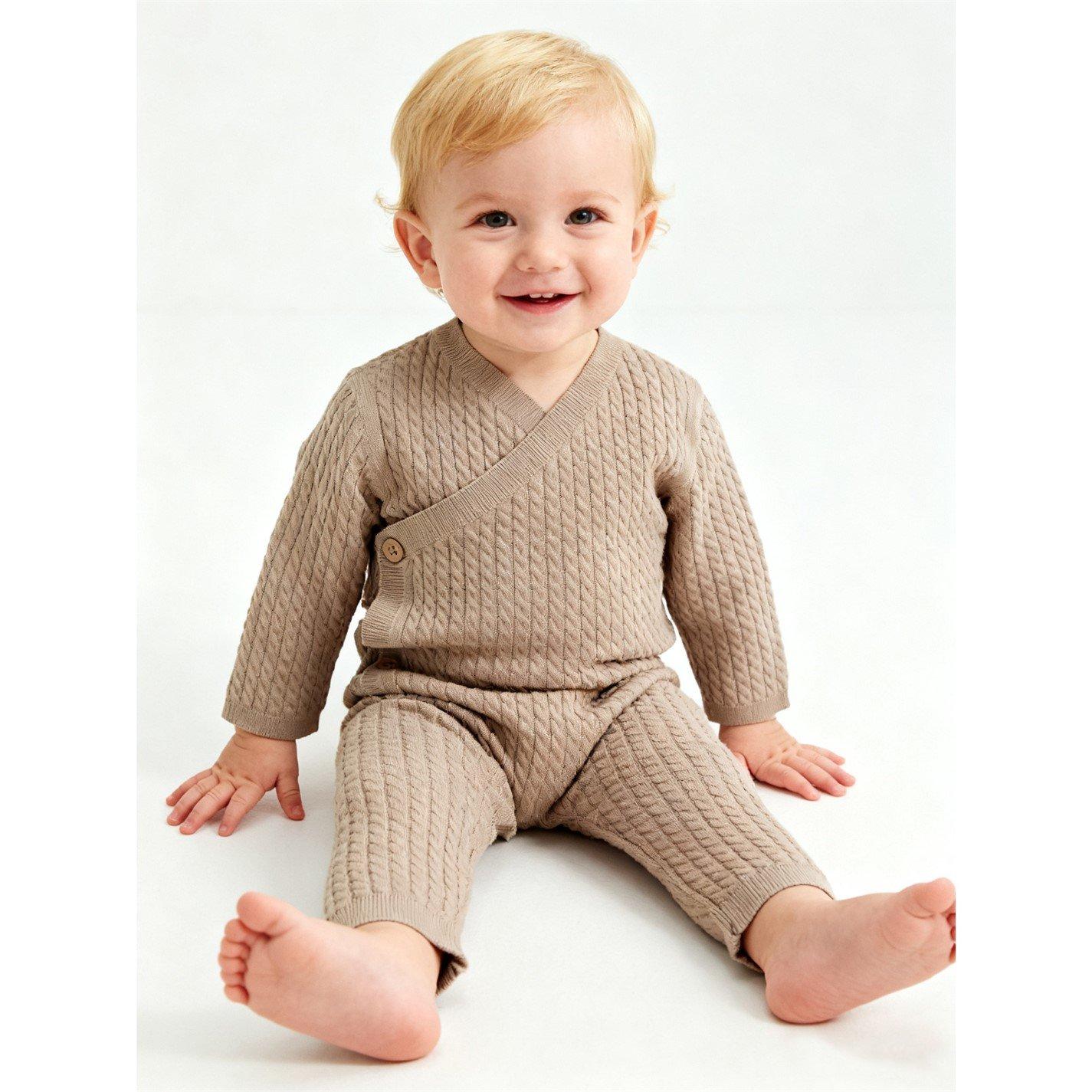 Humus - Pretty Green - Kids Viscose Long Sleeve Sleep Suit Onesie - 4