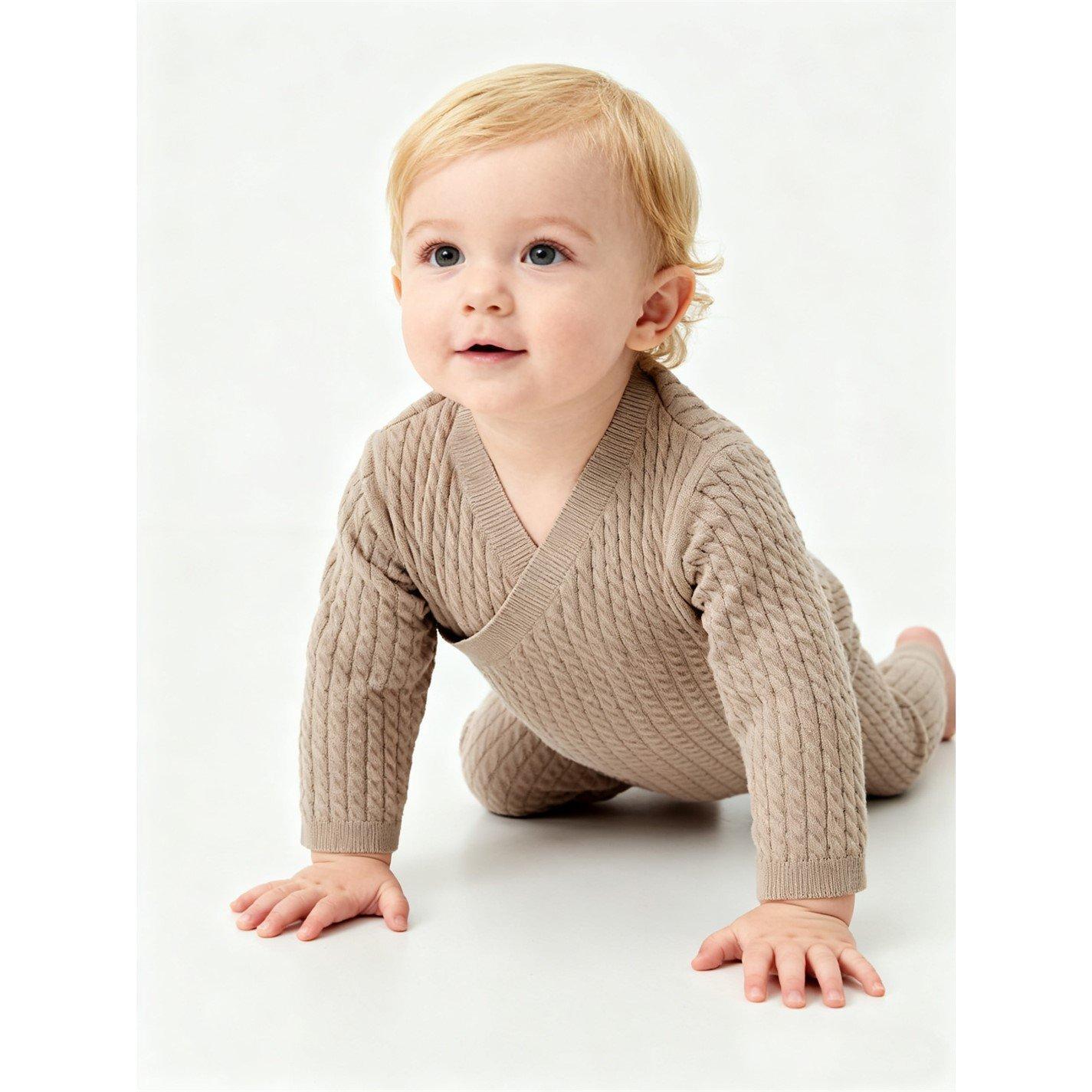 Humus - Pretty Green - Kids Viscose Long Sleeve Sleep Suit Onesie - 5