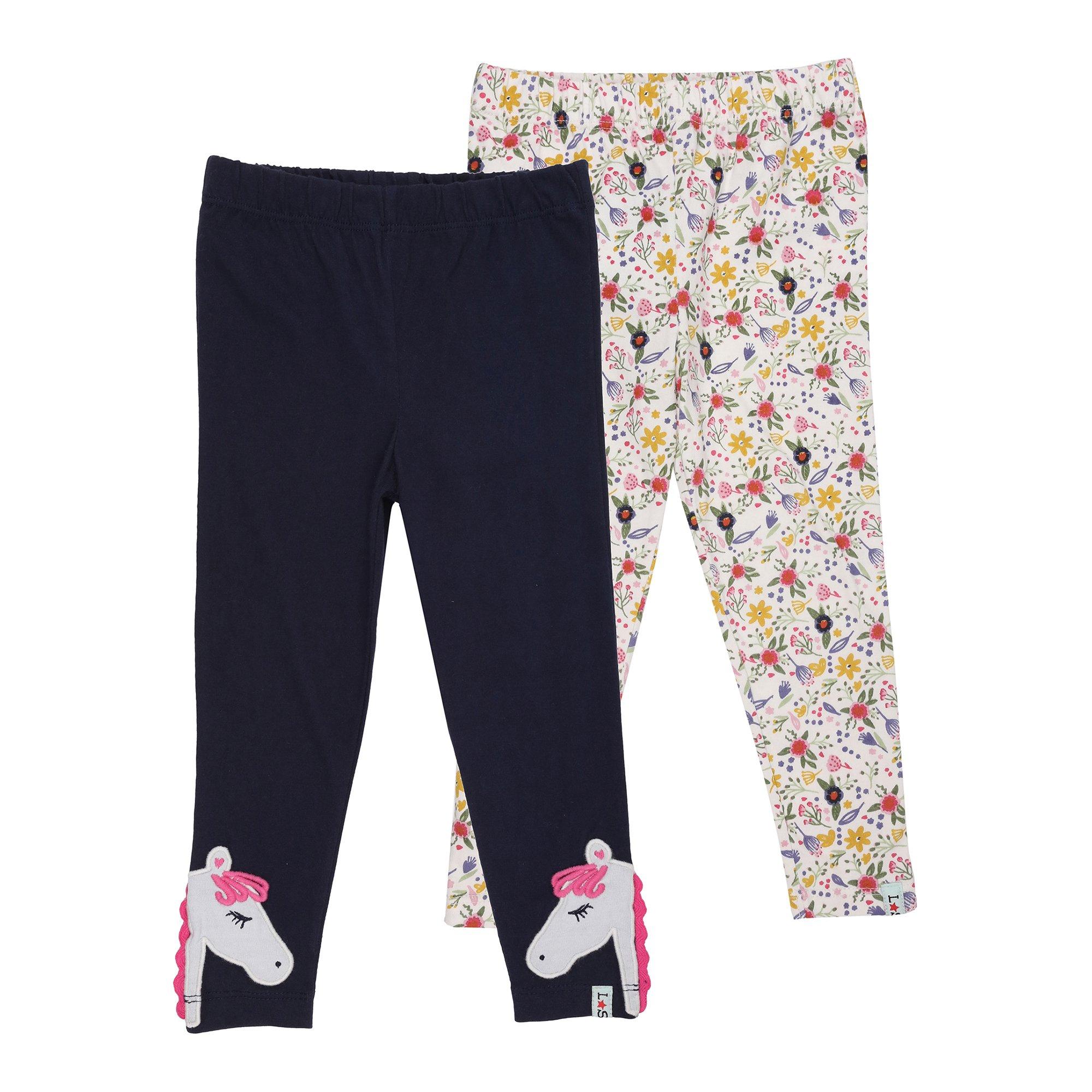 Multi - Lilly and Sid - Horse Floral Leggings - 1