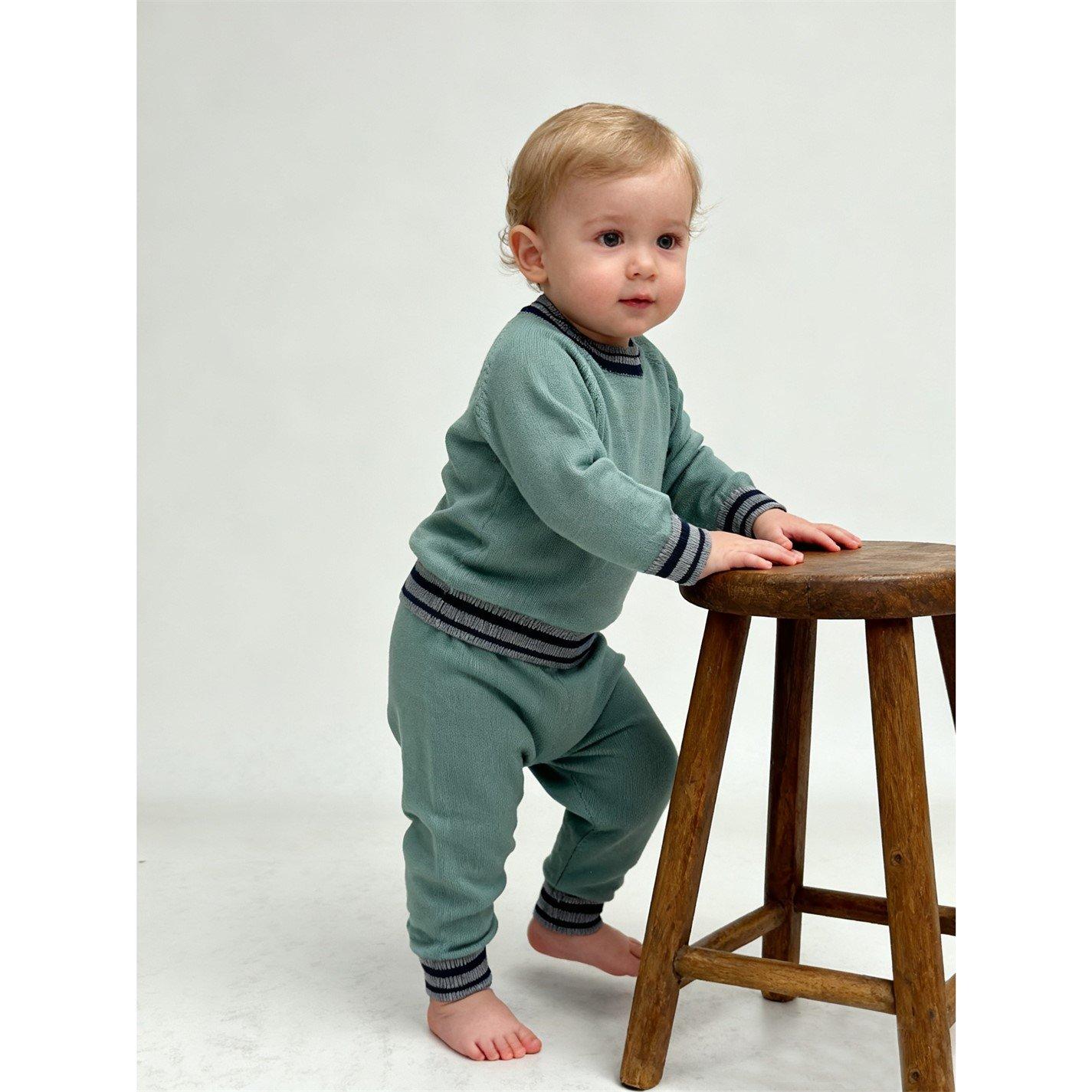 Trellis - Pretty Green - Kids Cotton Top and Trouser Pyjama Set - 1
