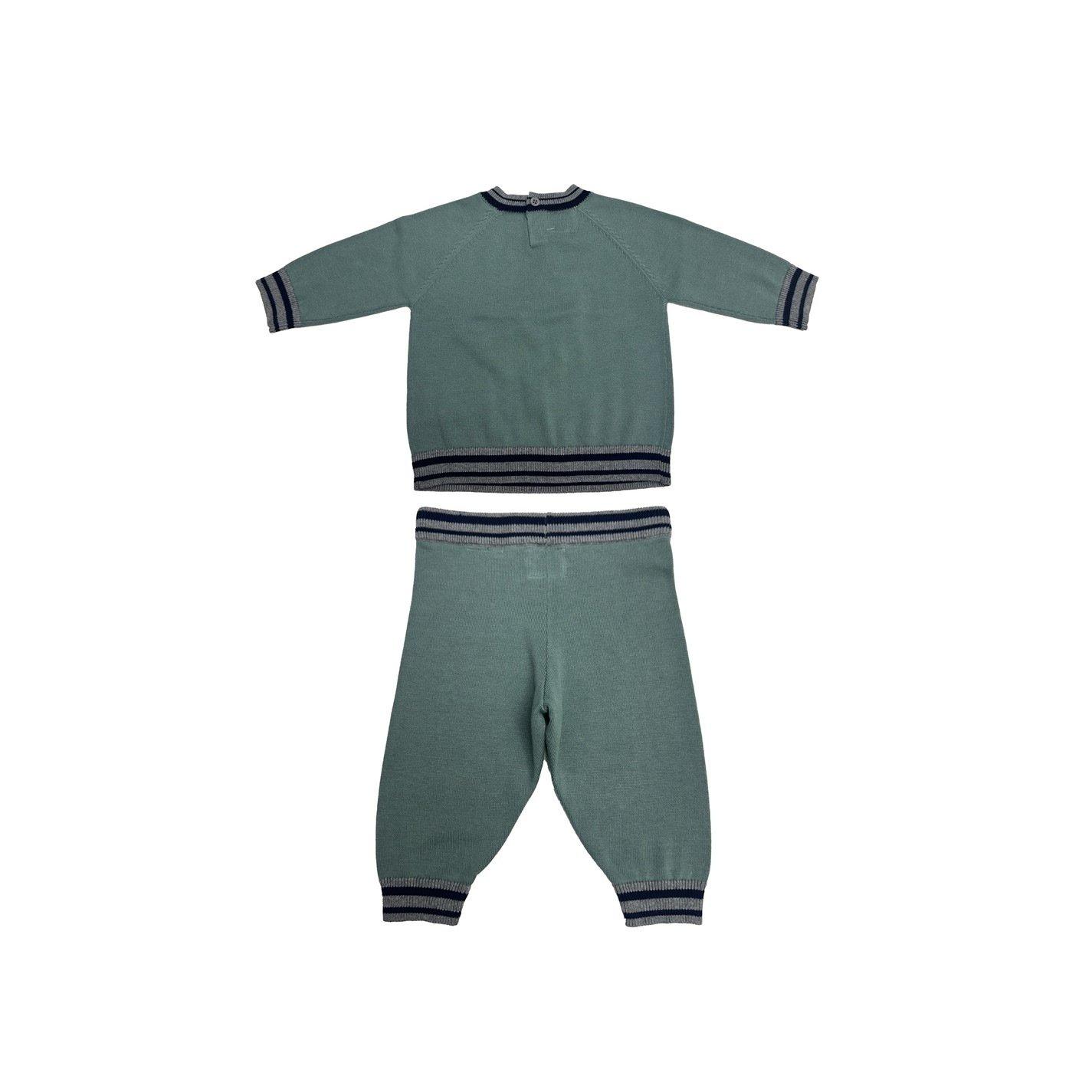 Trellis - Pretty Green - Kids Cotton Top and Trouser Pyjama Set - 2