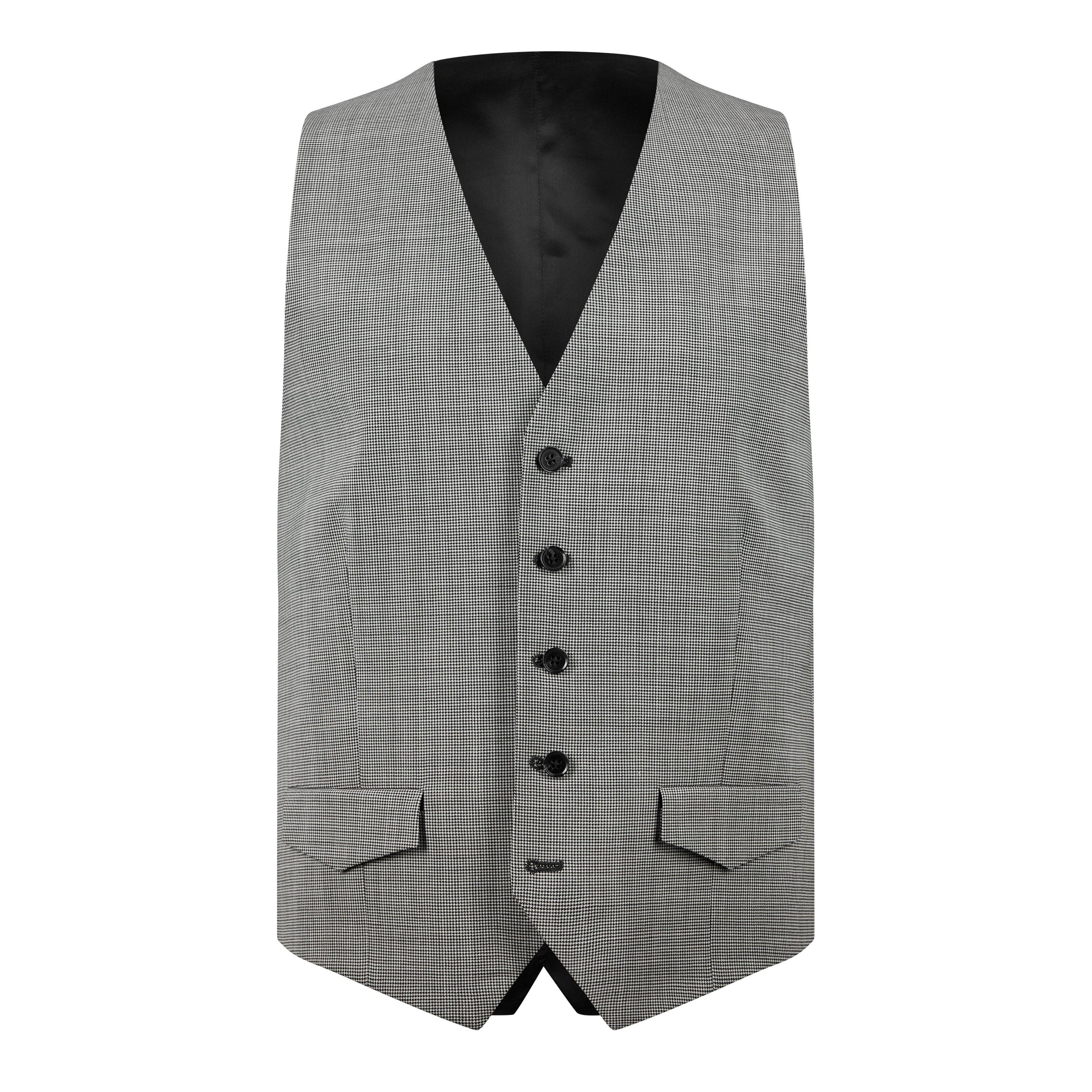 Black/White - Without Prejudice - Perrin Slim Fit Check Waistcoat - 1