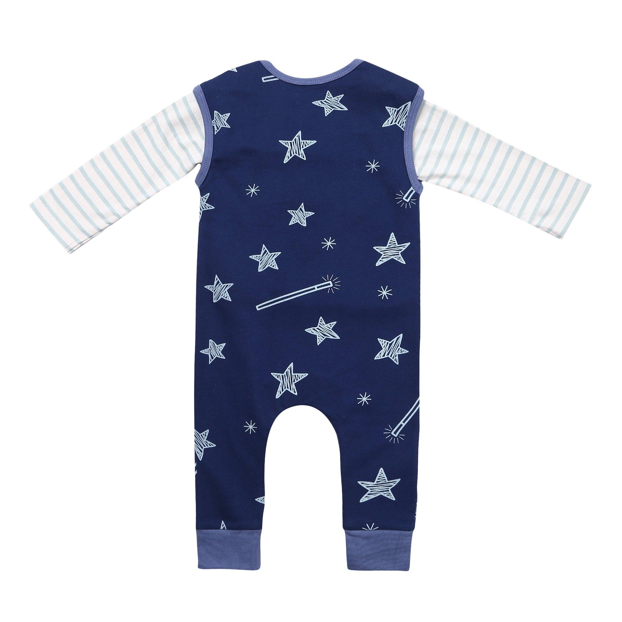 Navy - Lilly and Sid - Stars Top and Trouser Pyjama Set - 2