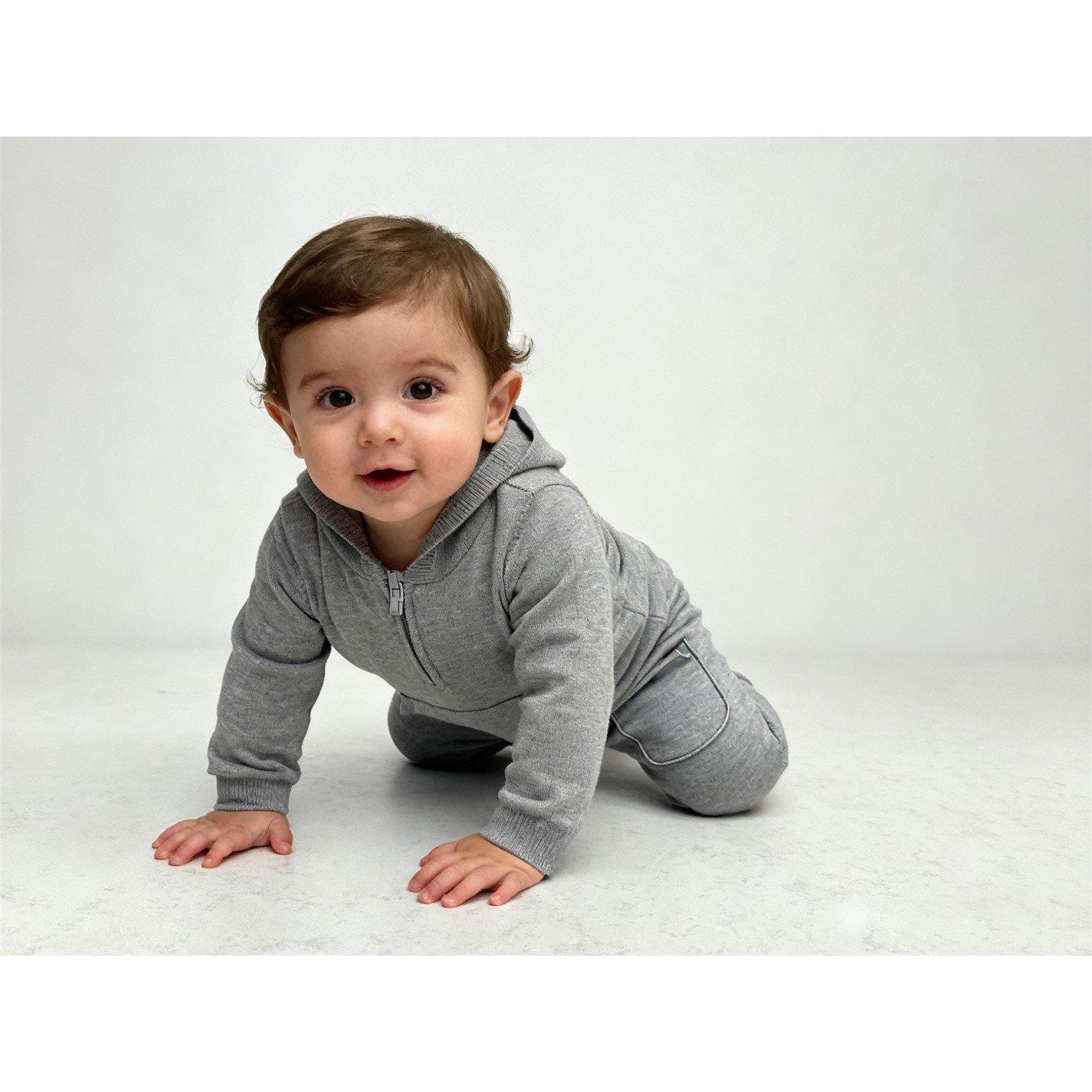 Grey Marl - Pretty Green - Kids Hooded Long Sleeve Slim Fit Top and Trouser Pyjama Set - 5