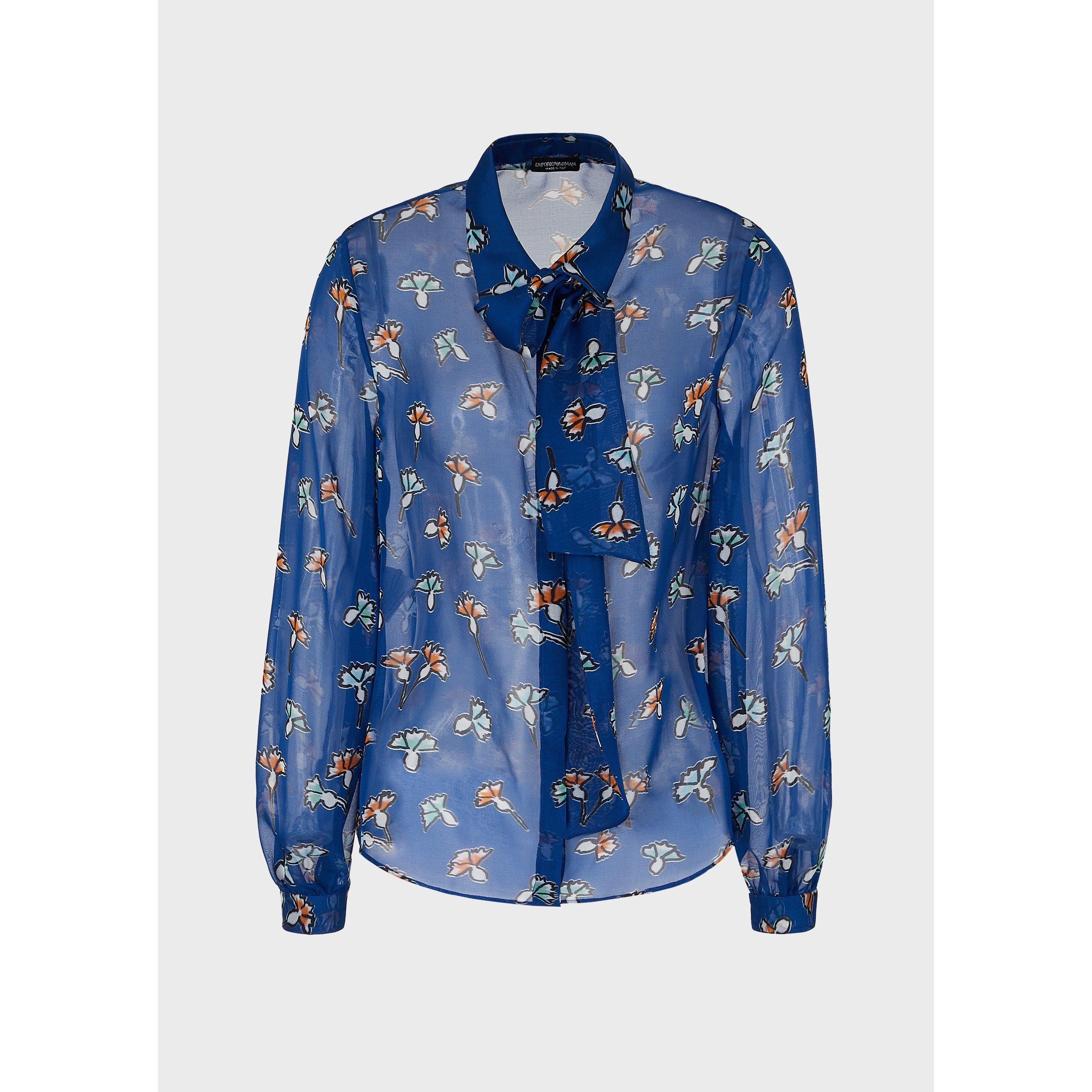 Rylbl Multi - Emporio Armani - Women's Print Long-Sleeve Blouse - 6