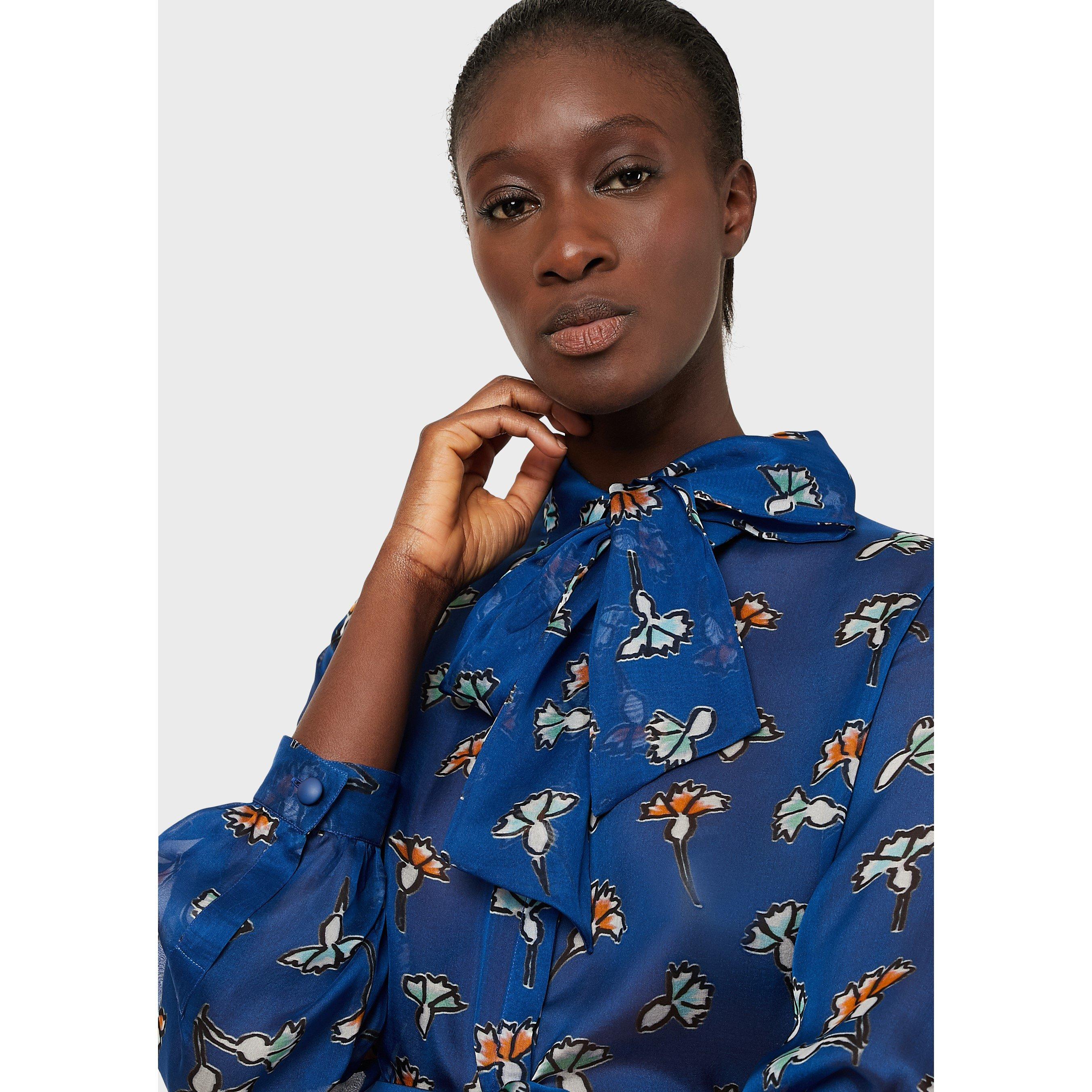 Rylbl Multi - Emporio Armani - Women's Print Long-Sleeve Blouse - 5