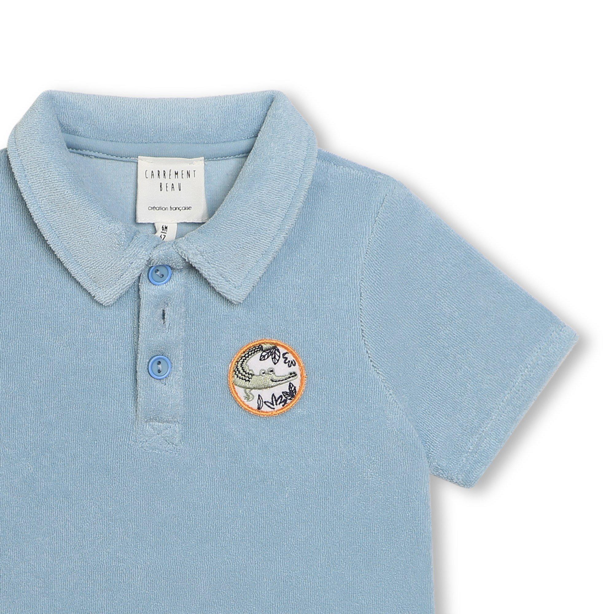 Turquoise - Carrement Beau - Kids' Short-Sleeve Polo Shirt - 3