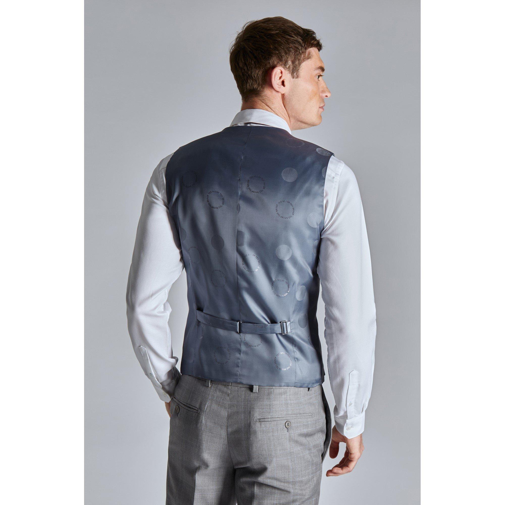 Gris a cuadros - Ted Baker - Indus Slim Fit Check Suit Vest - 3