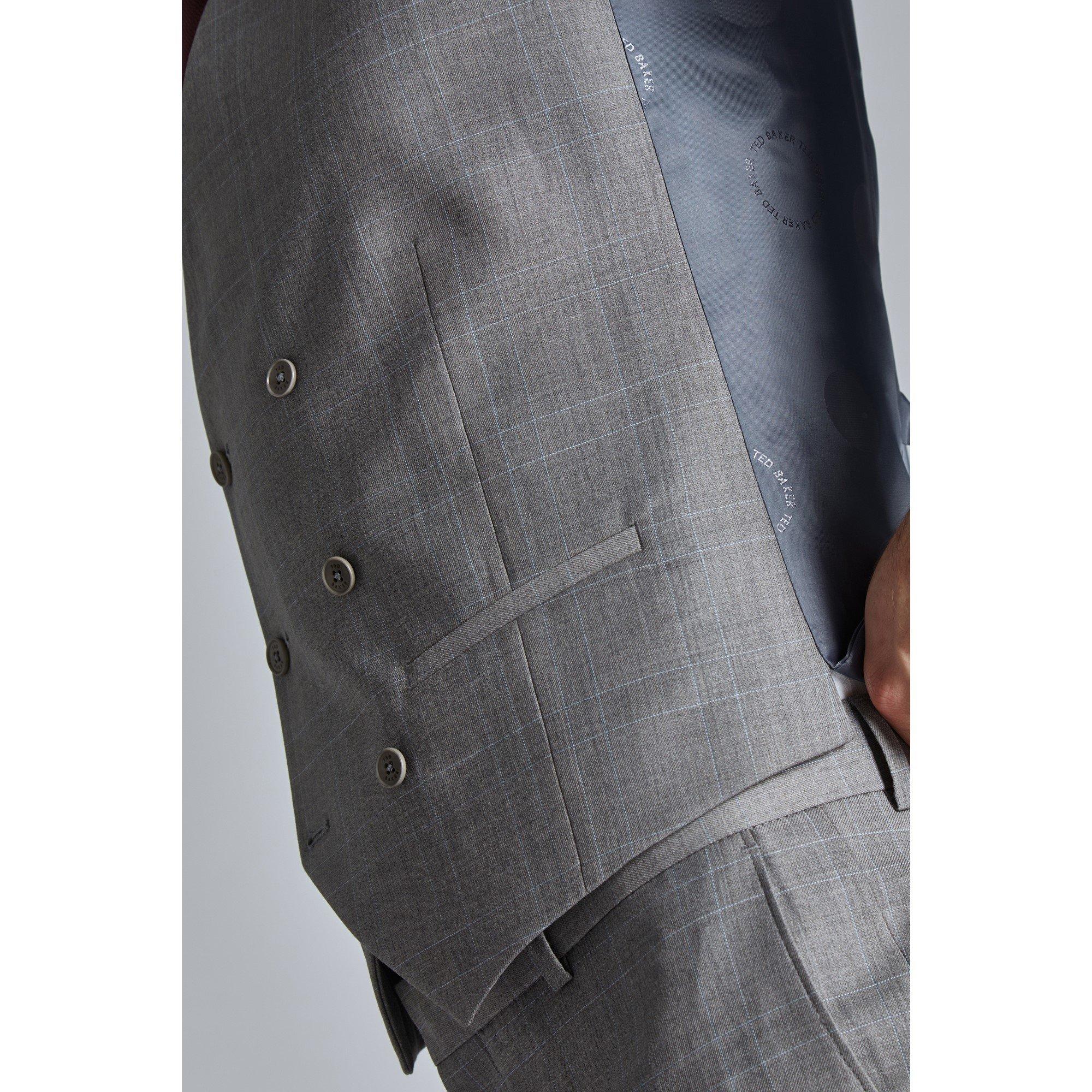 Gris a cuadros - Ted Baker - Indus Slim Fit Check Suit Vest - 5