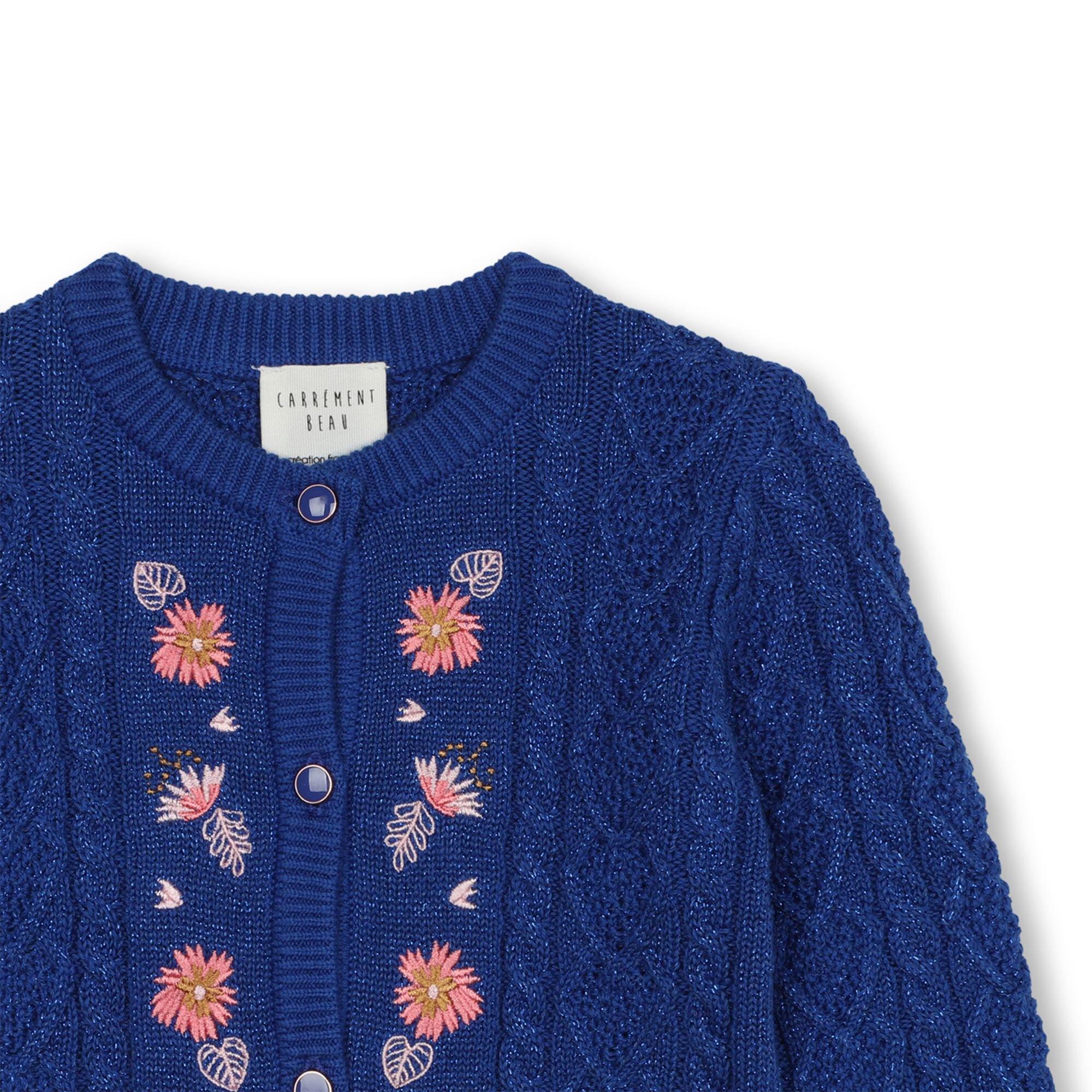 Blue - Carrement Beau - Kids' Knitted Cardigan - 3