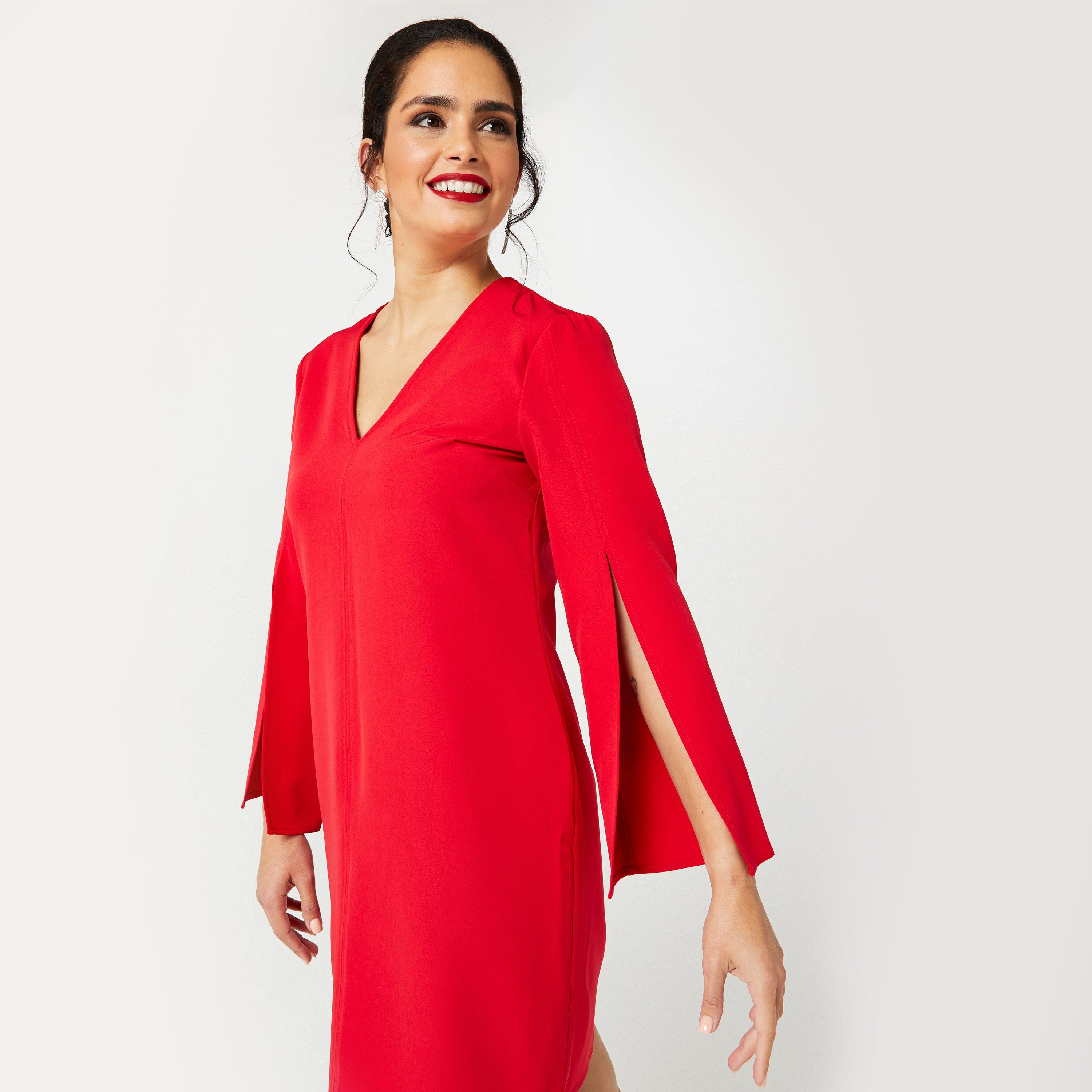 Tango Red - Biba - Biba Split Sleeve Dress - 3