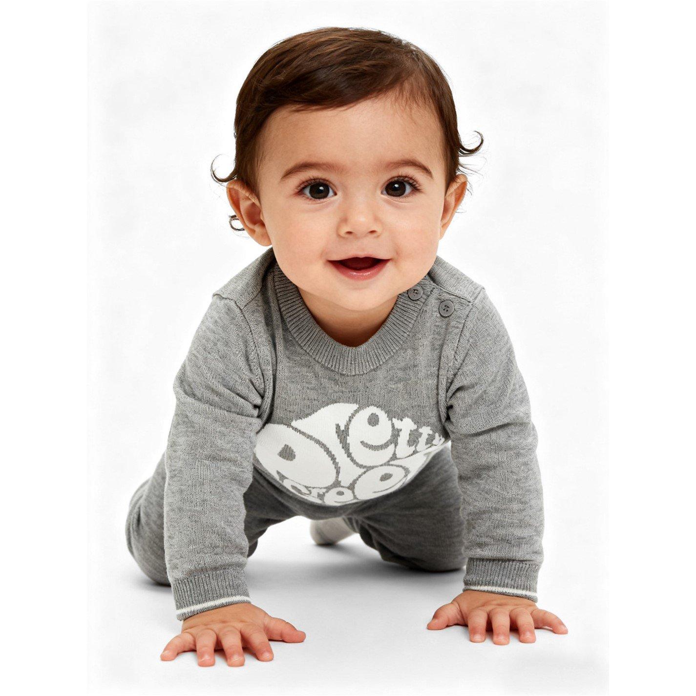 Grey Marl - Pretty Green - Kids Top and Trouser Pyjama Set - 3