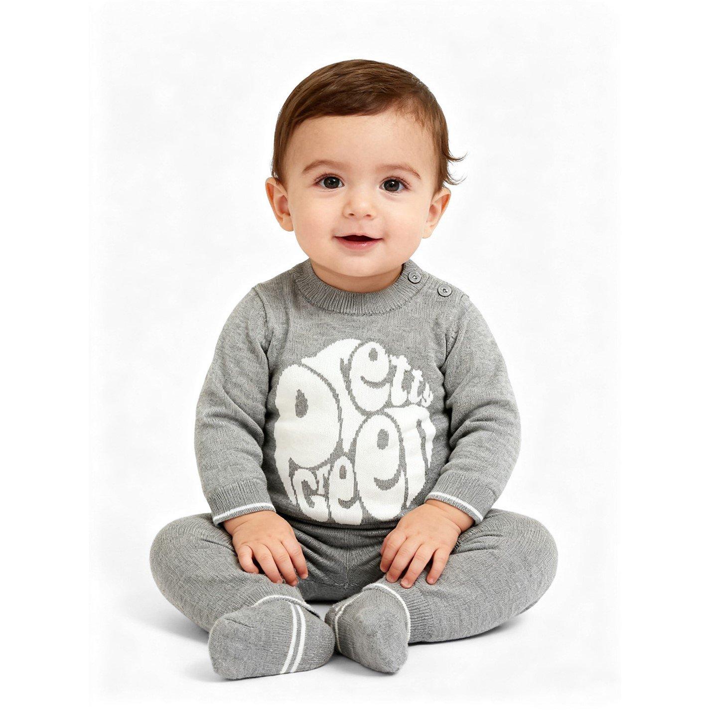 Grey Marl - Pretty Green - Kids Top and Trouser Pyjama Set - 5